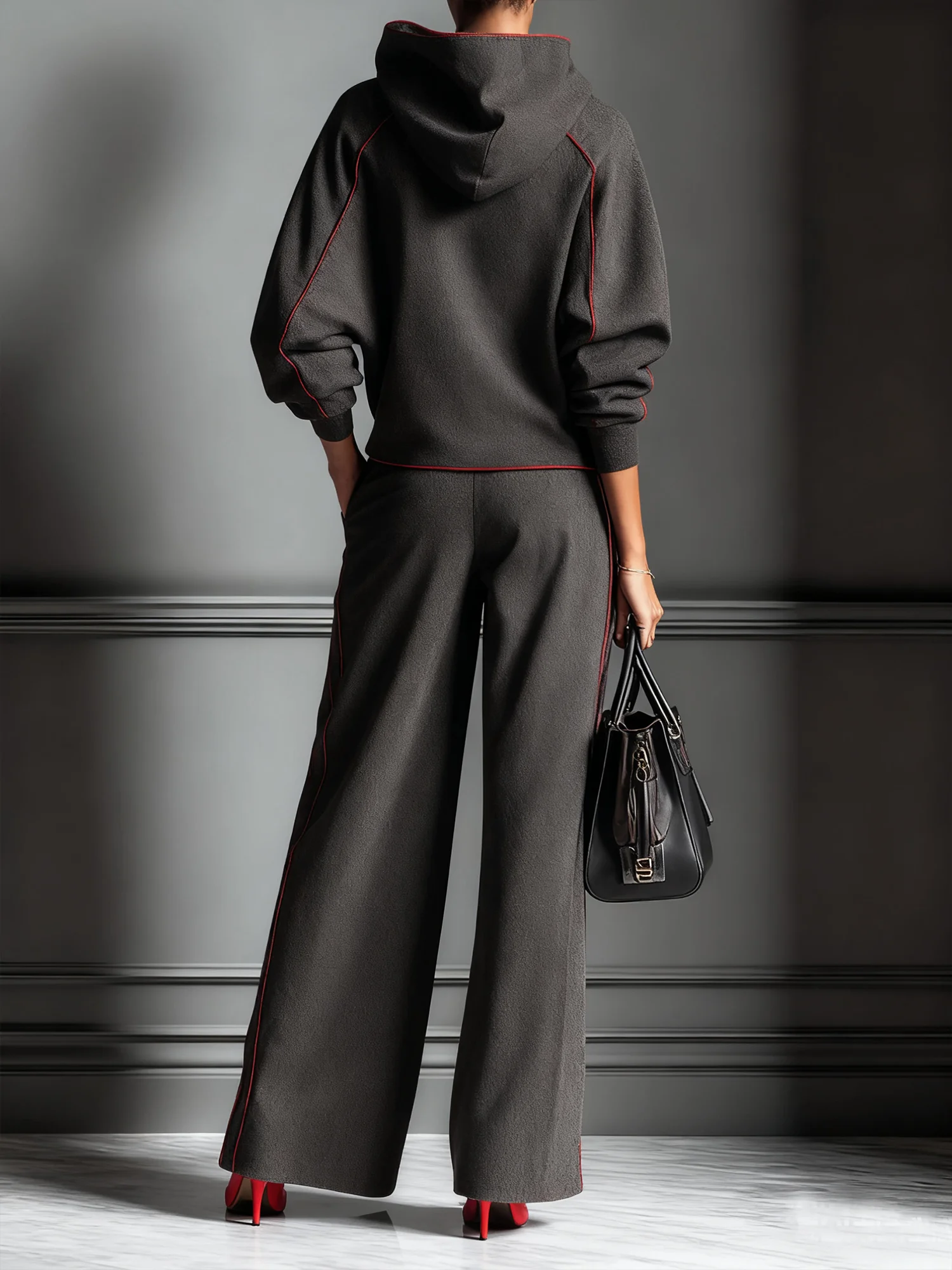 Casual Color Block Binding Hoodie