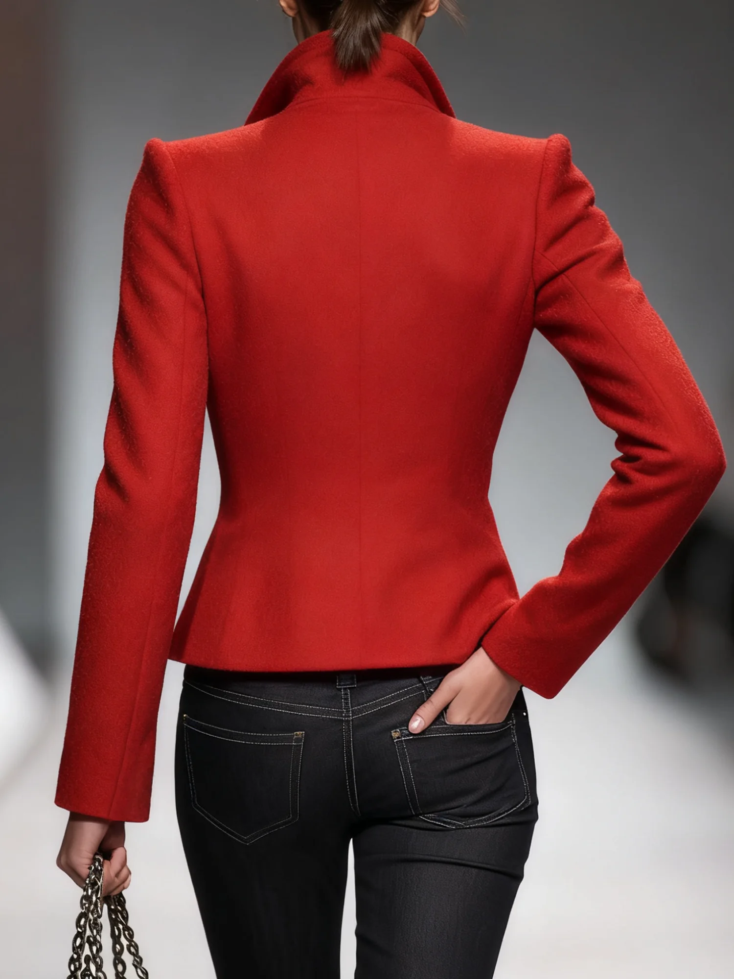 Urban Plain Shirt Collar Jacket