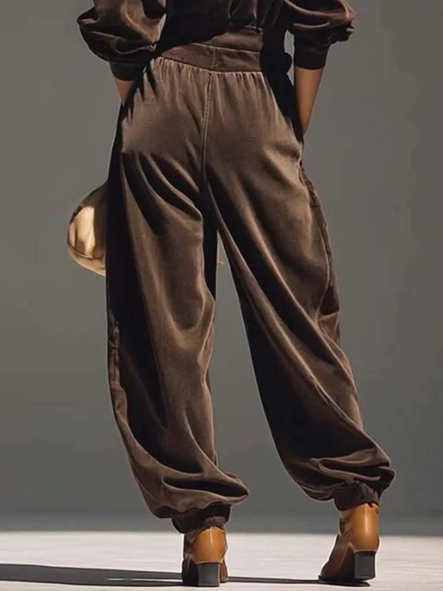 Casual Plain Ankle Banded Pants