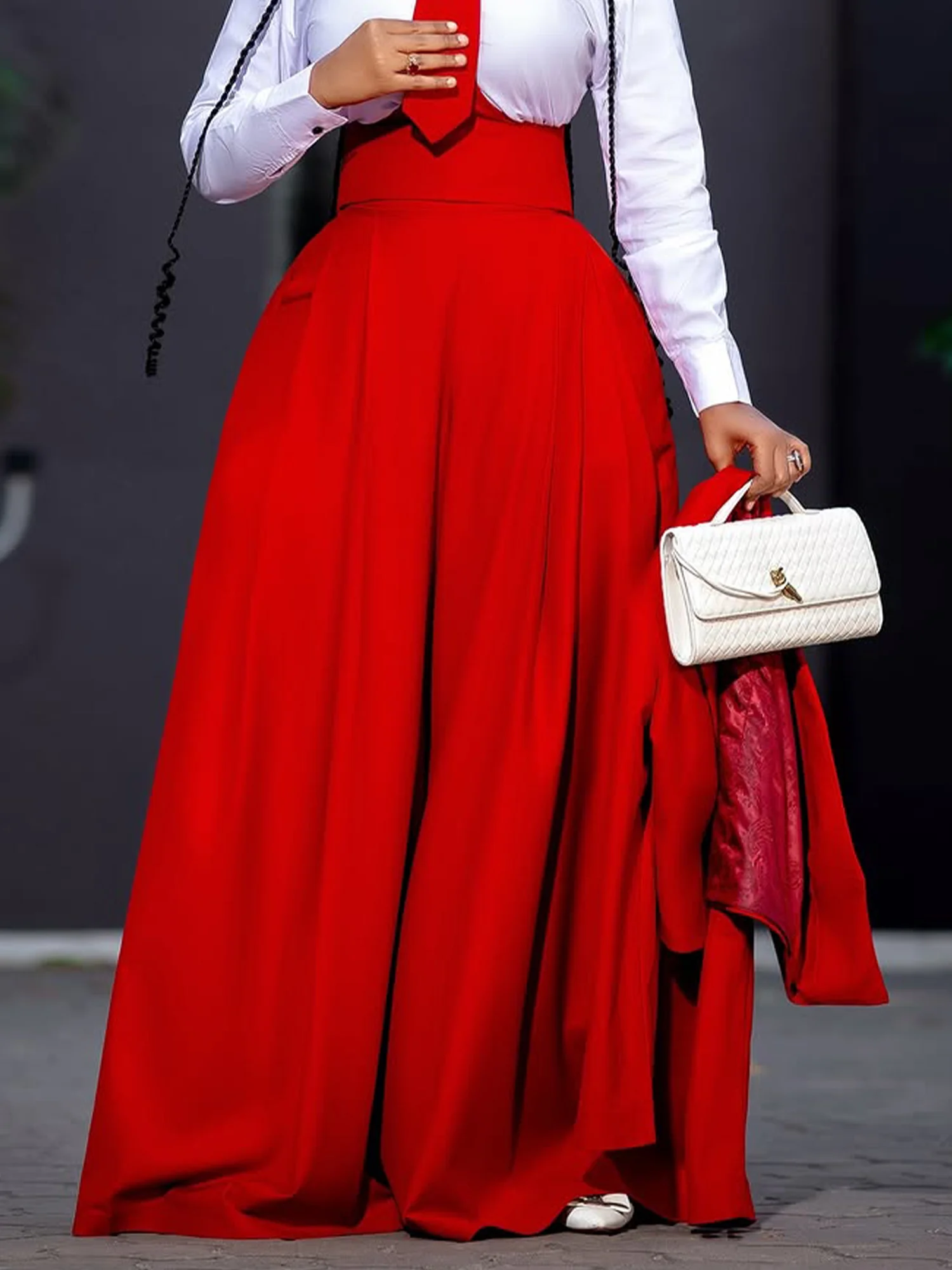 Urban Plain Wide Leg Pants With Belt