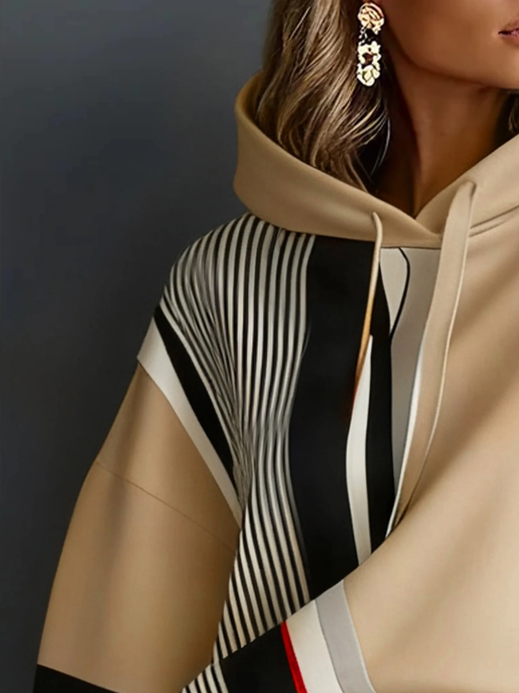 Urban Geometric Relaxed Fit Hoodie