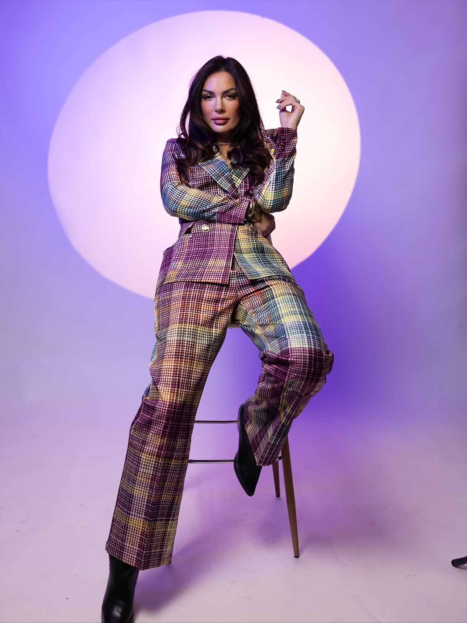 Urban Multi-Plaid Straight-Leg Pants