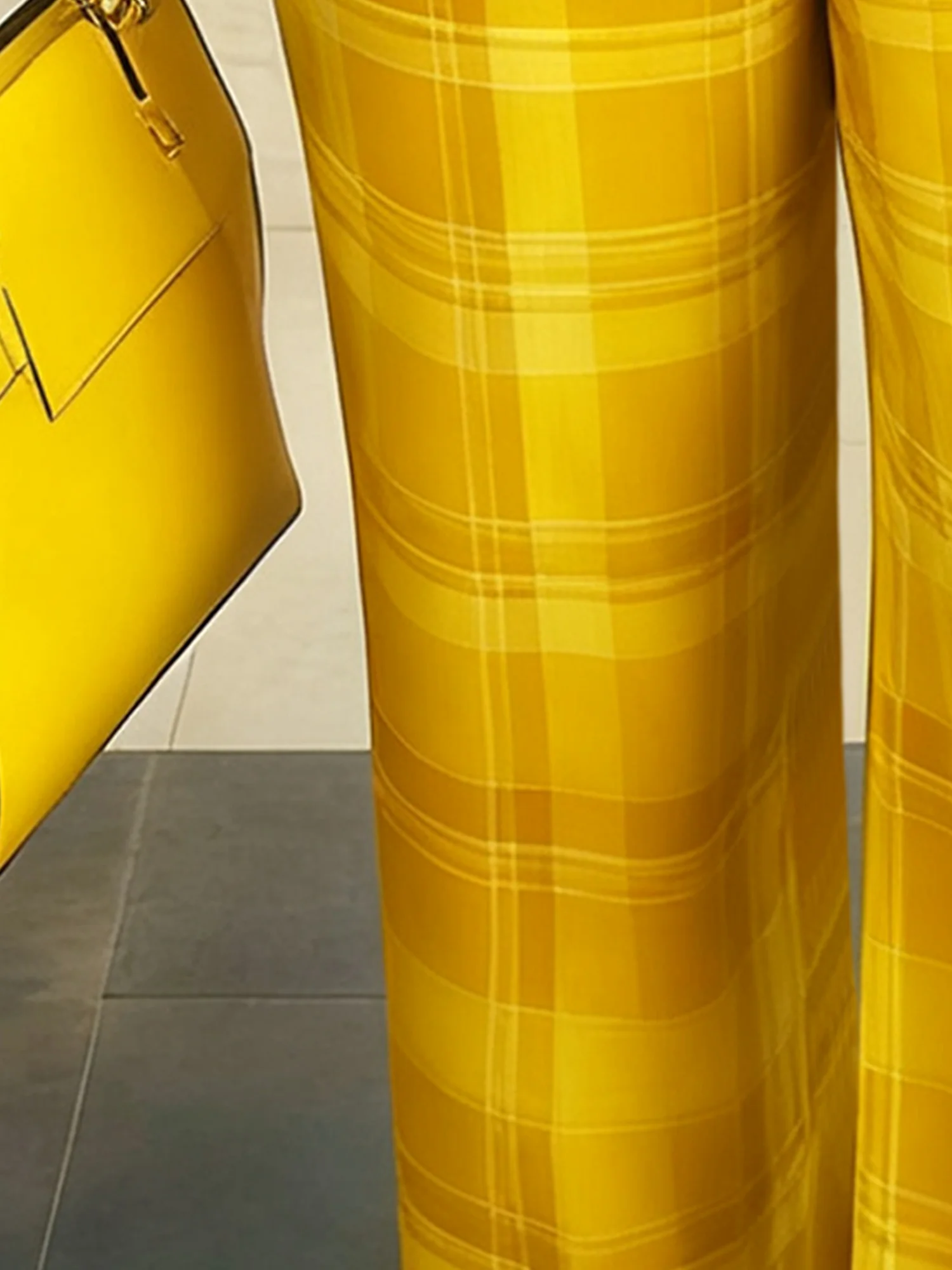 Urban Plaid Printing Wide Leg Pants