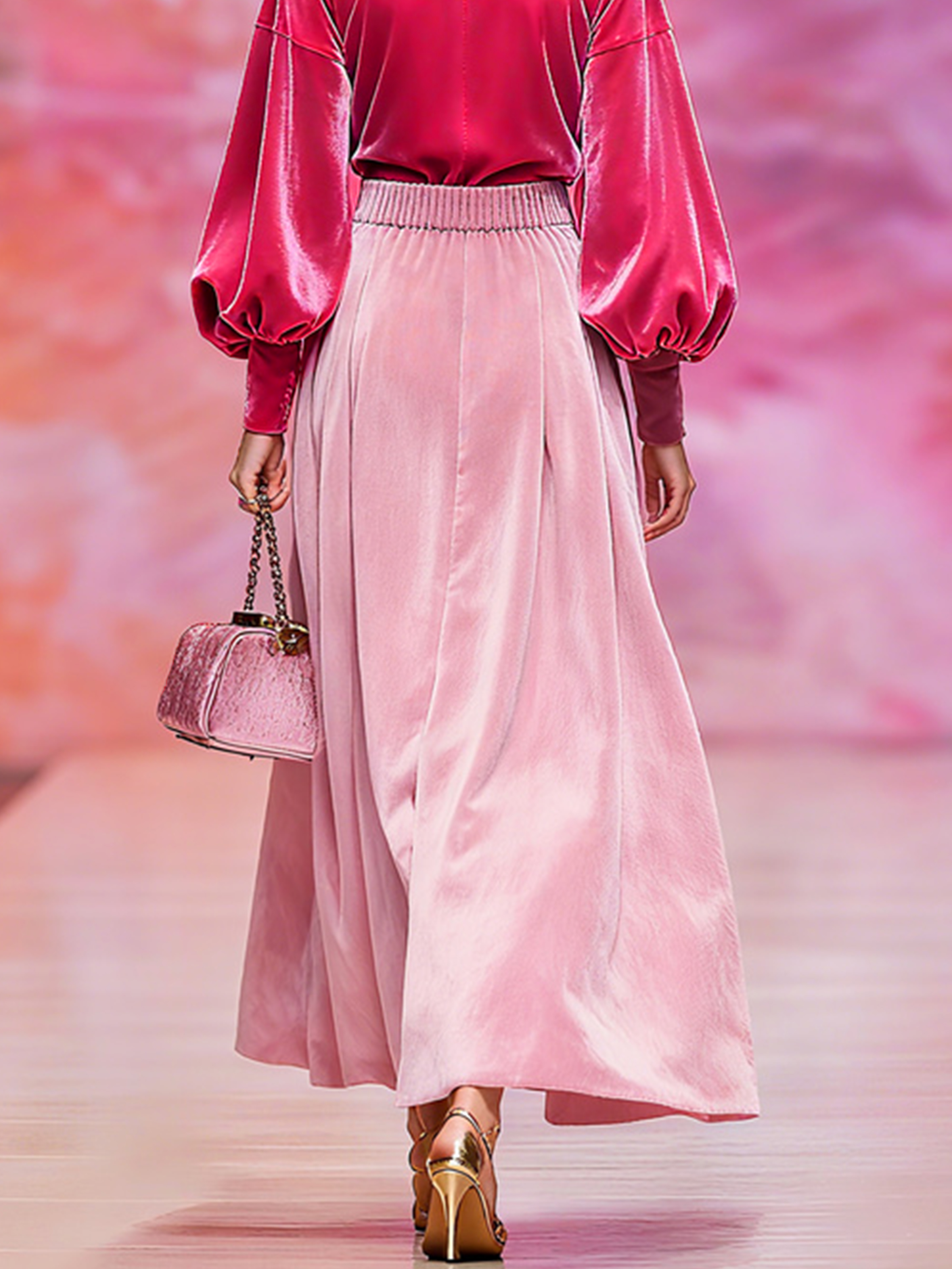 Urban Zipper Plain Midi Skirt