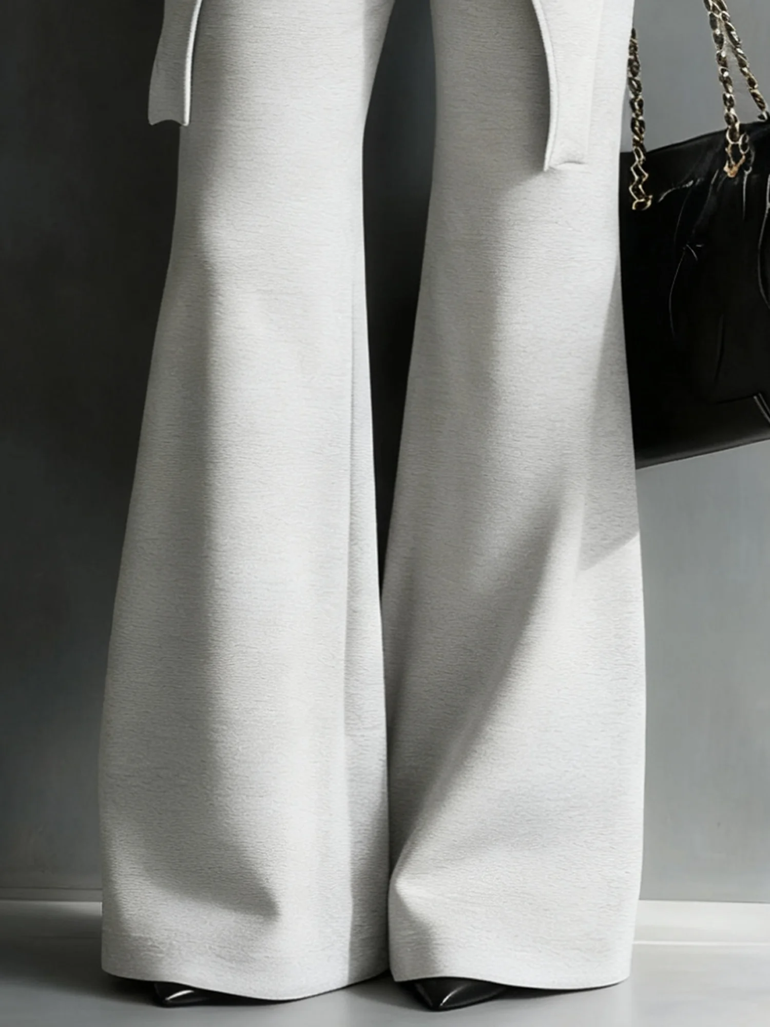 Casual Plain Flare Pants Sweatpants & Joggers