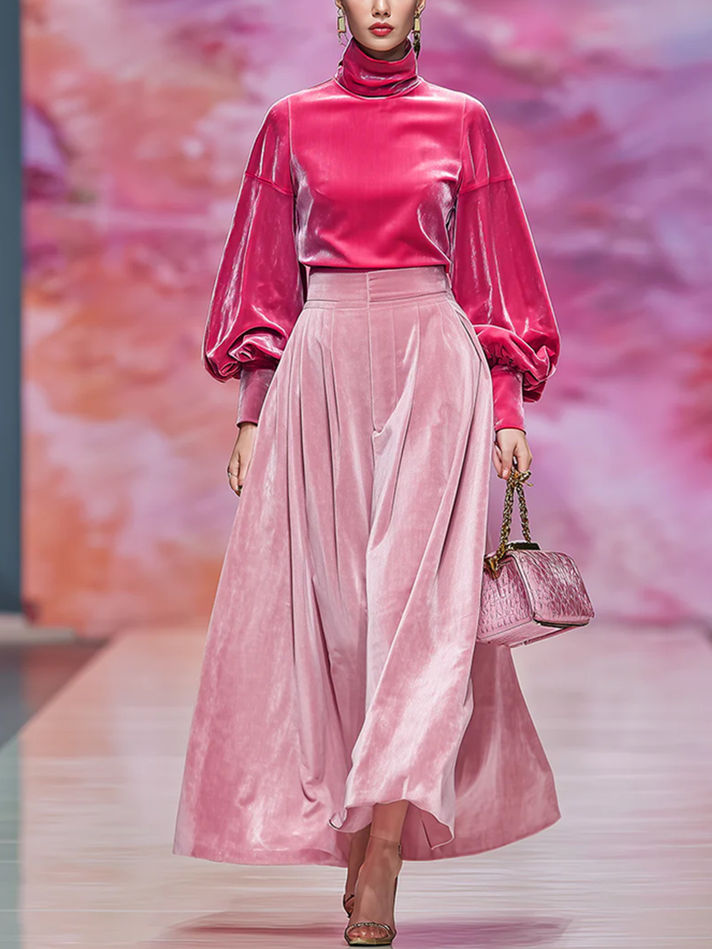 Velvet Urban Plain Turtleneck Blouse