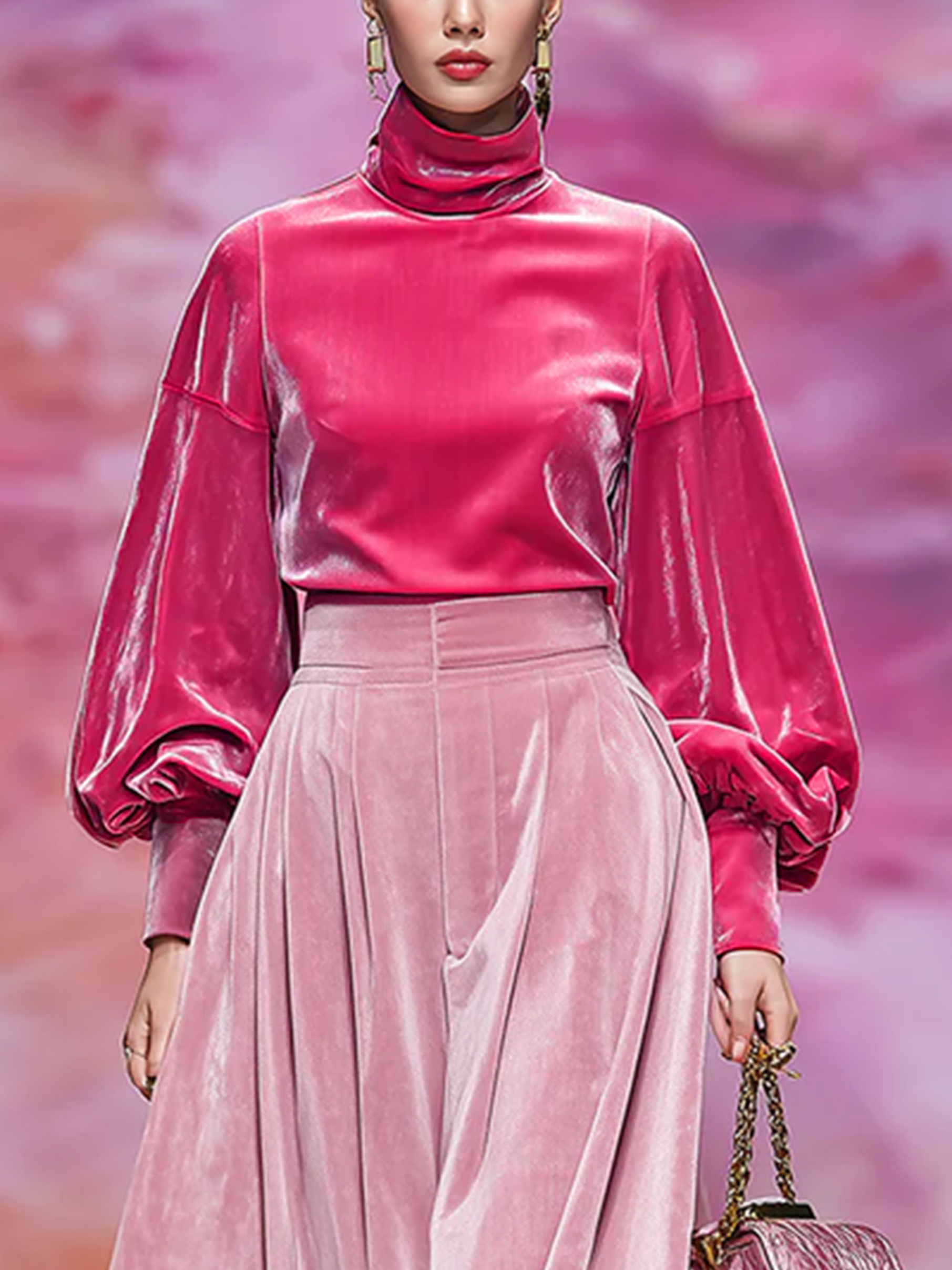 Velvet Urban Plain Turtleneck Blouse