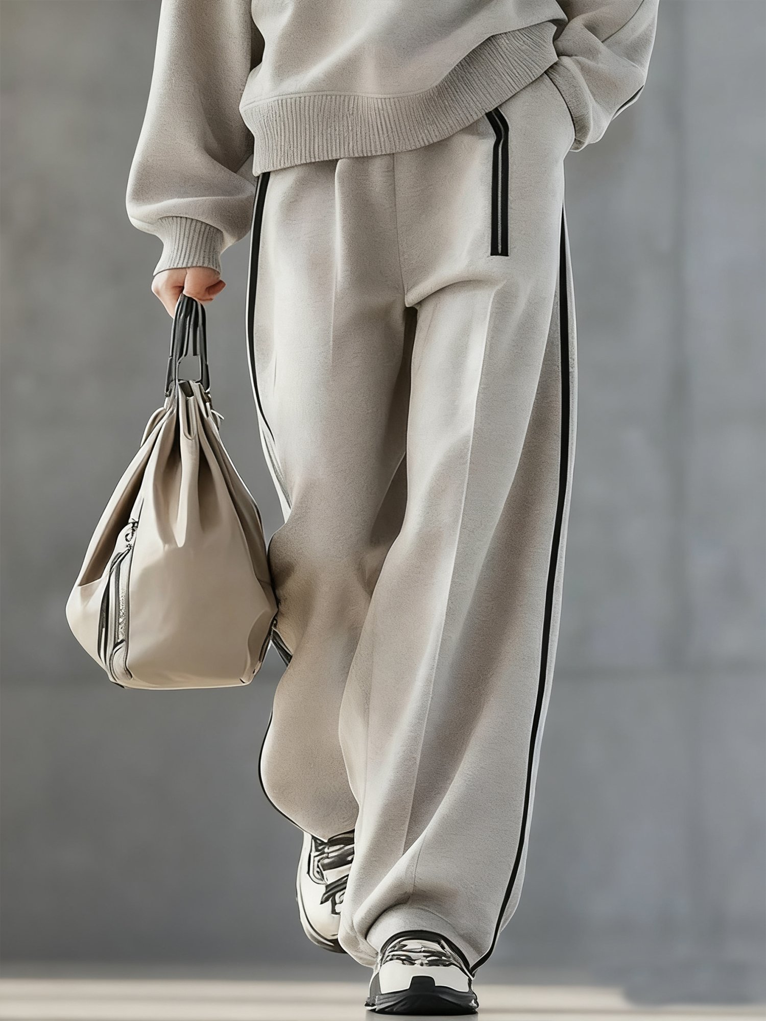 Casual Plain Straight Pants