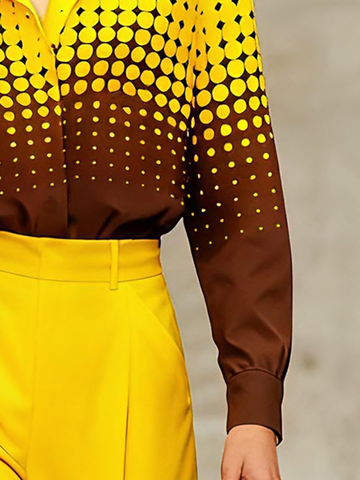 Urban Polka Dots Printing Shirt Collar Shirt