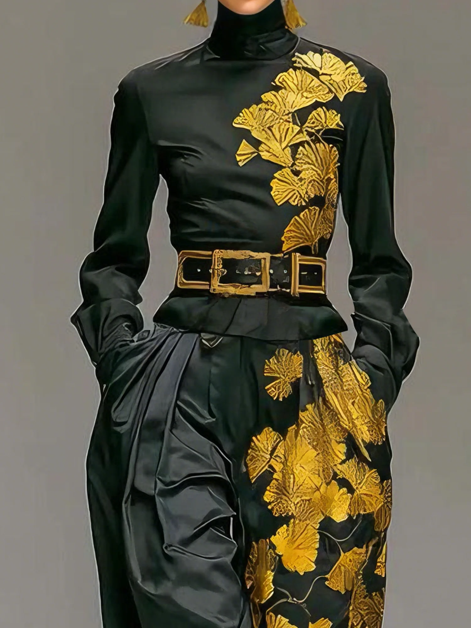 Urban Floral Stand Collar Blouse