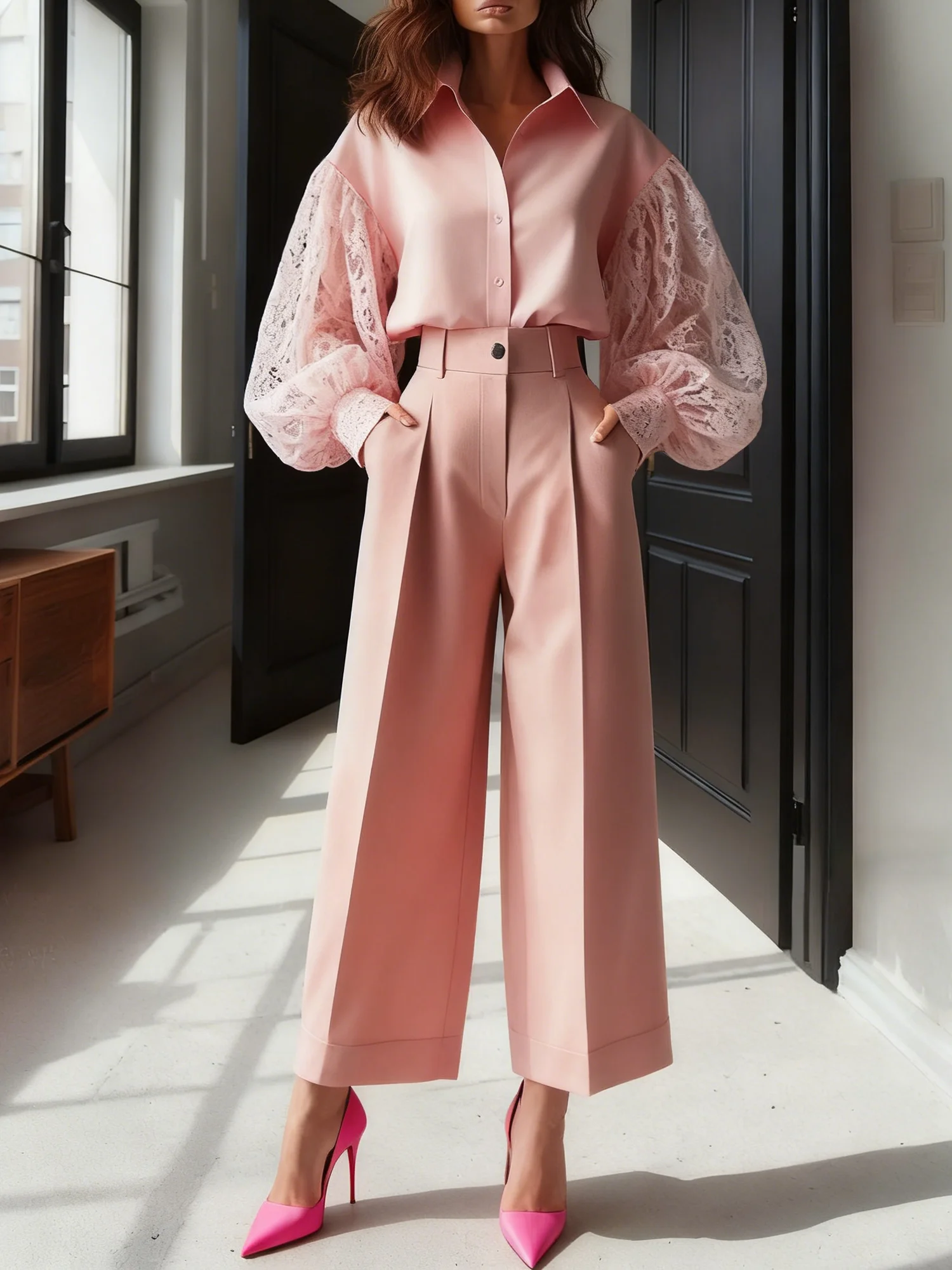 Urban Plain Shirt Collar Shirt