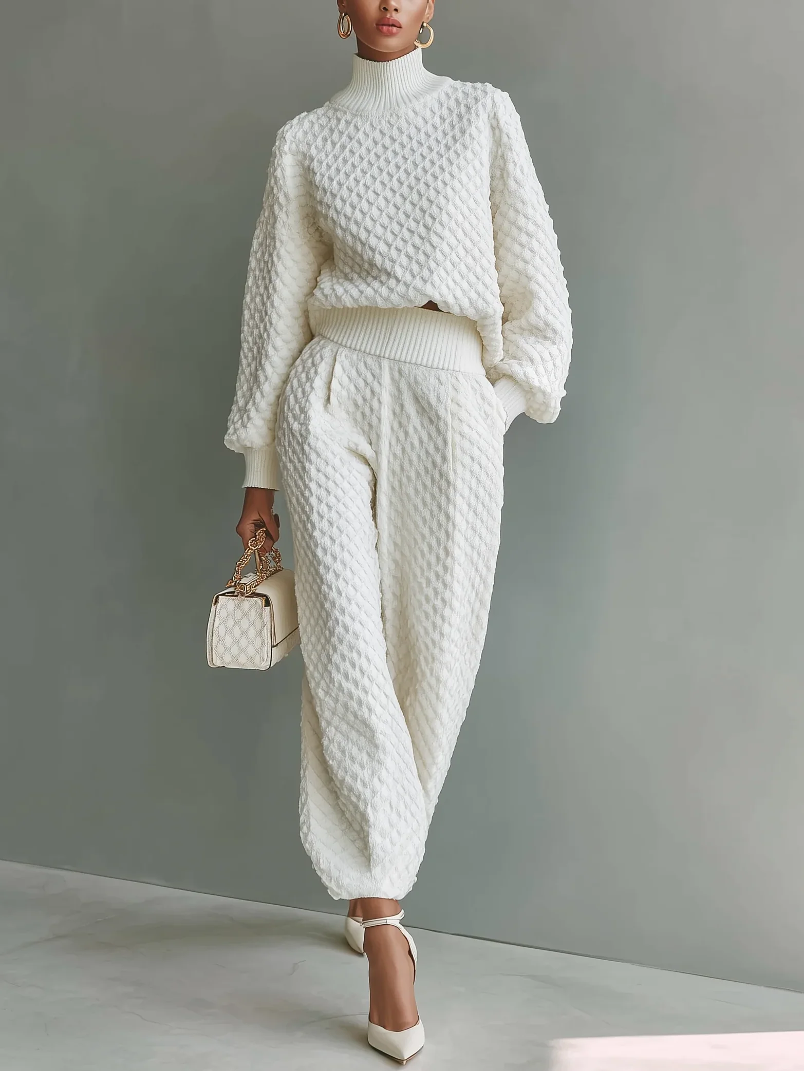 Casual Plain Turtleneck Sweater