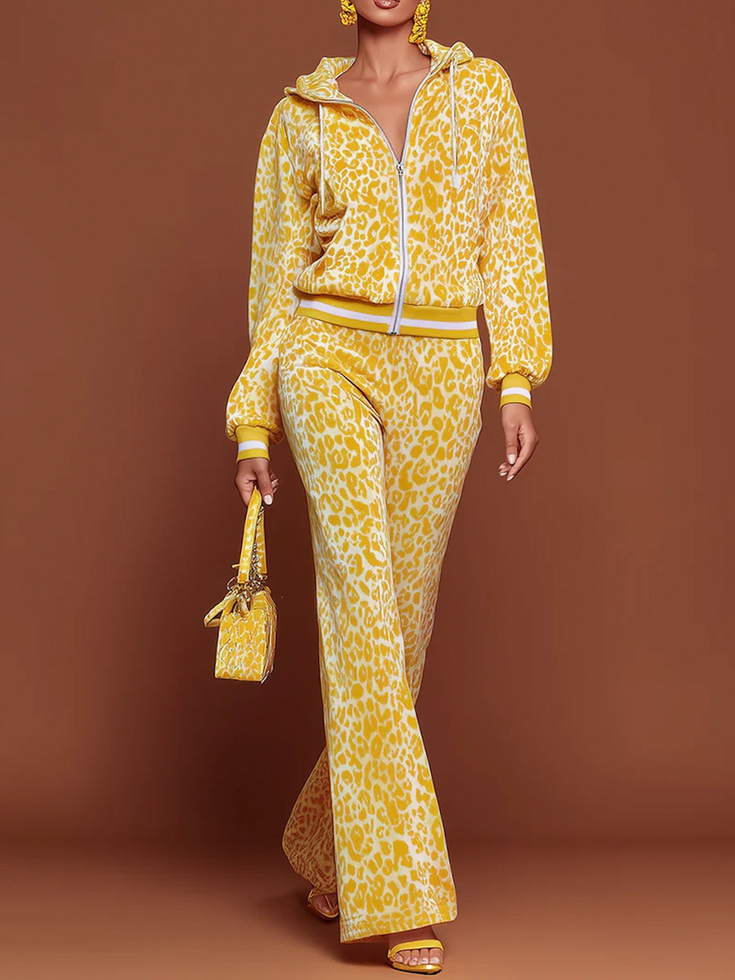 Casual Leopard Straight Pants