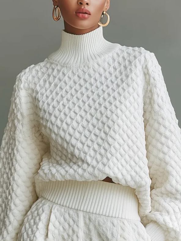 Casual Plain Turtleneck Sweater