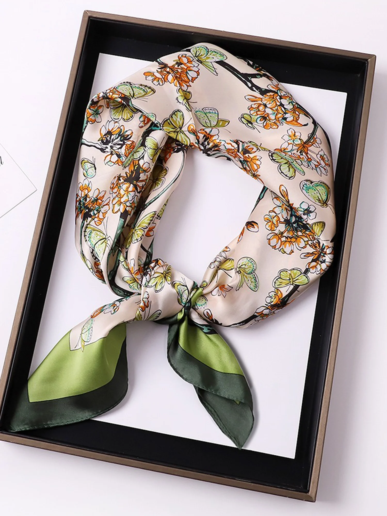 Urban Floral Plaid Silk Scarf