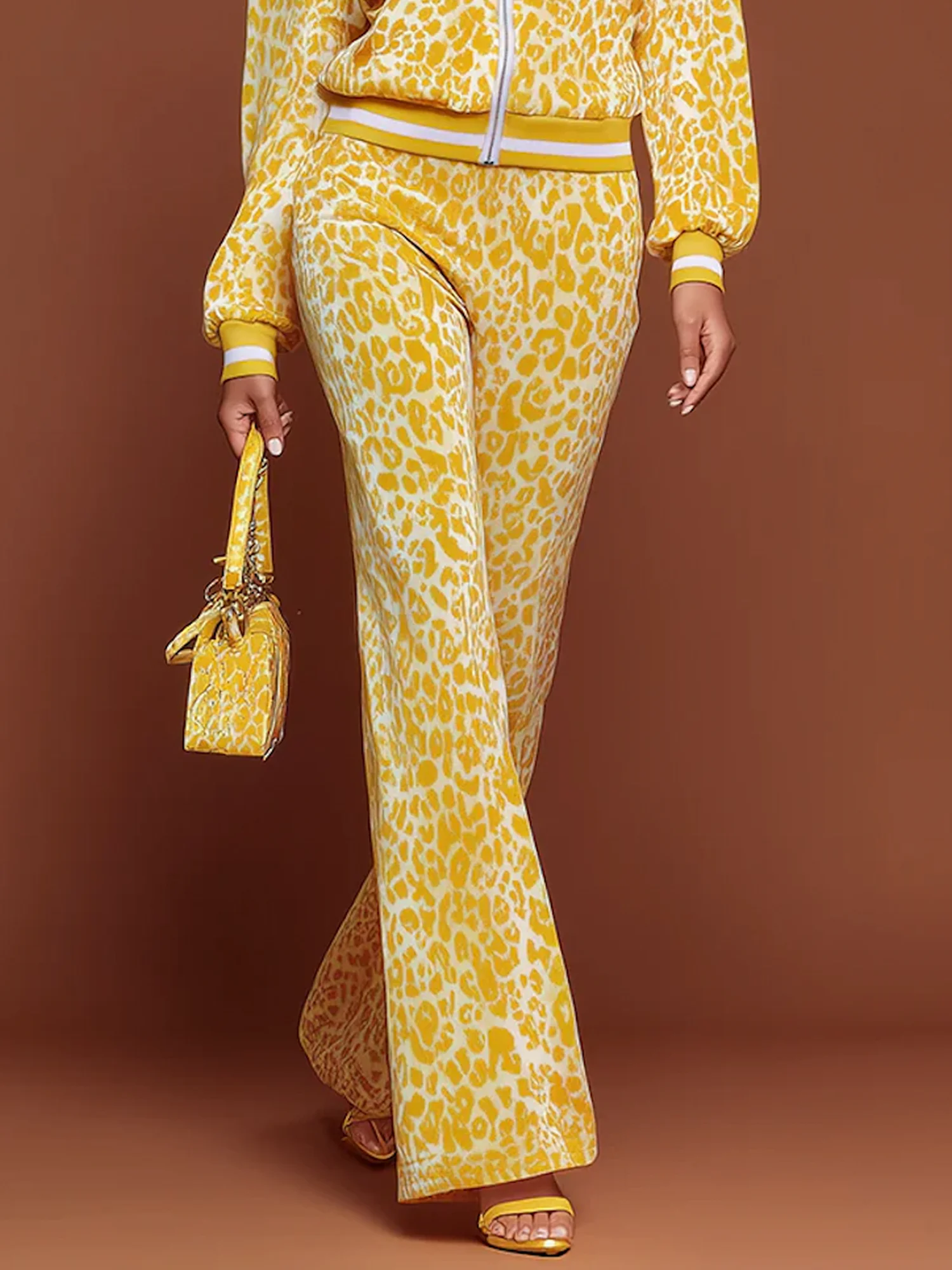 Casual Leopard Straight Pants