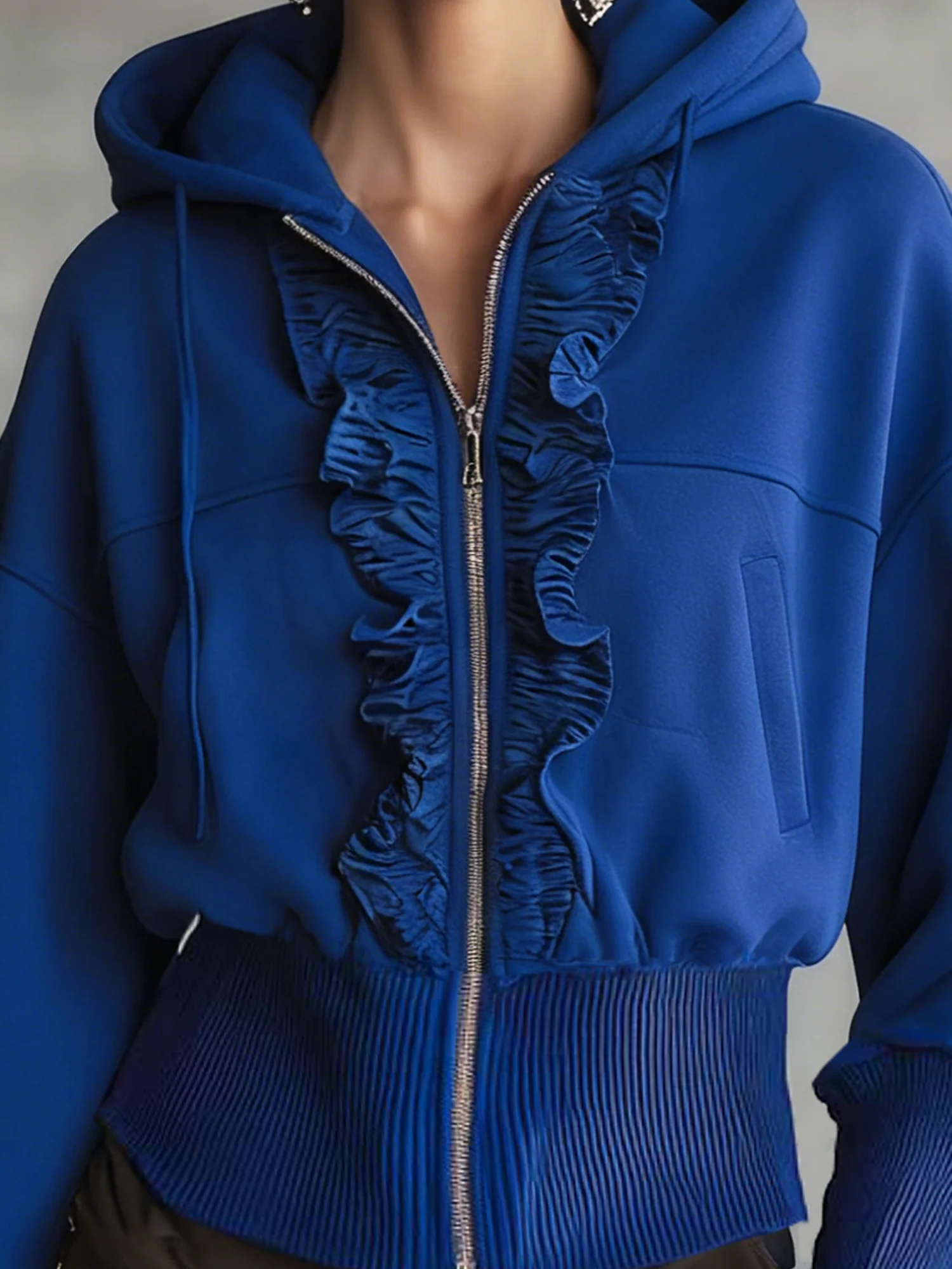 Casual Plain Hoodie Jacket