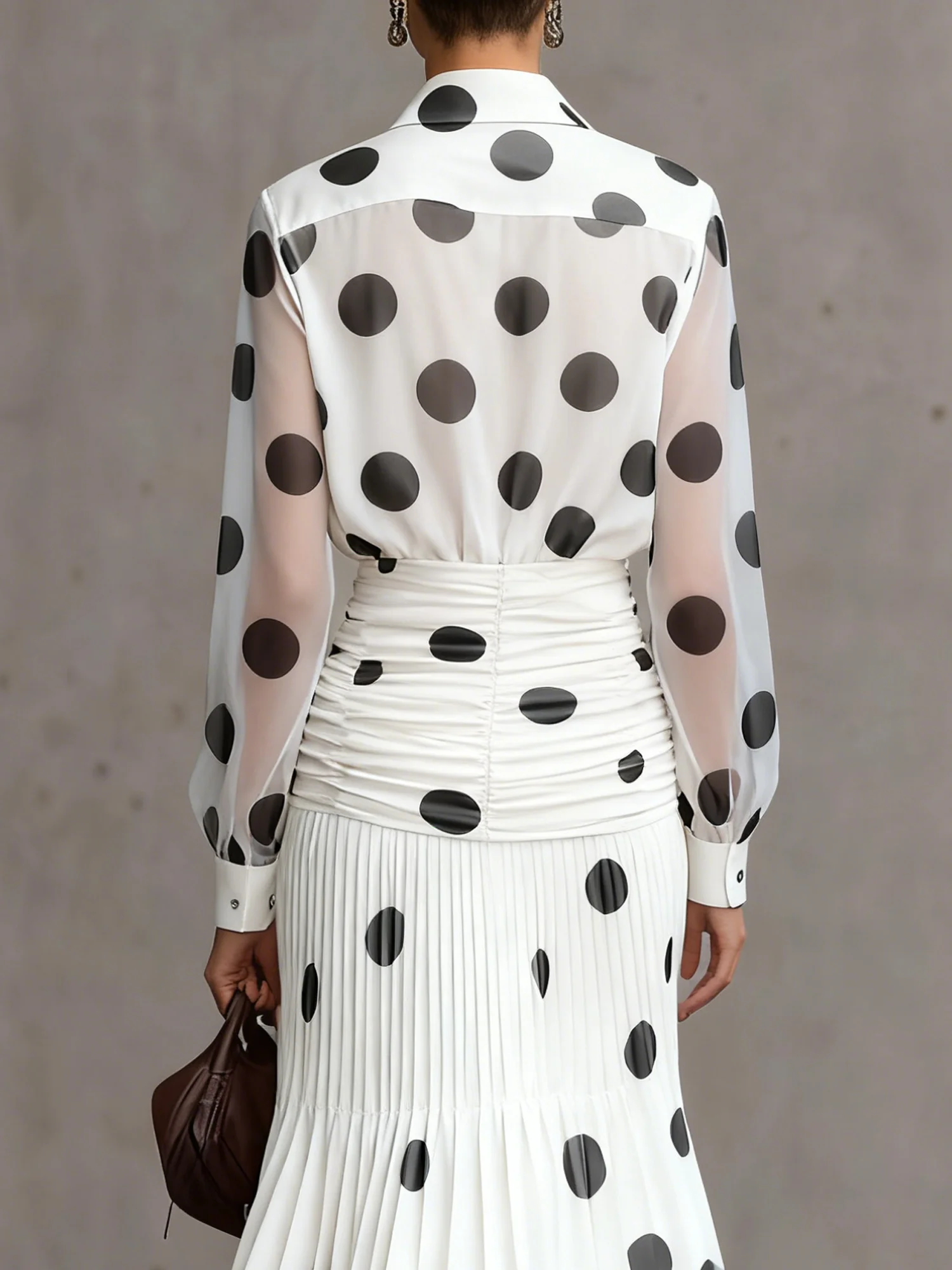 Urban Polka Dots Shirt Collar Shirt