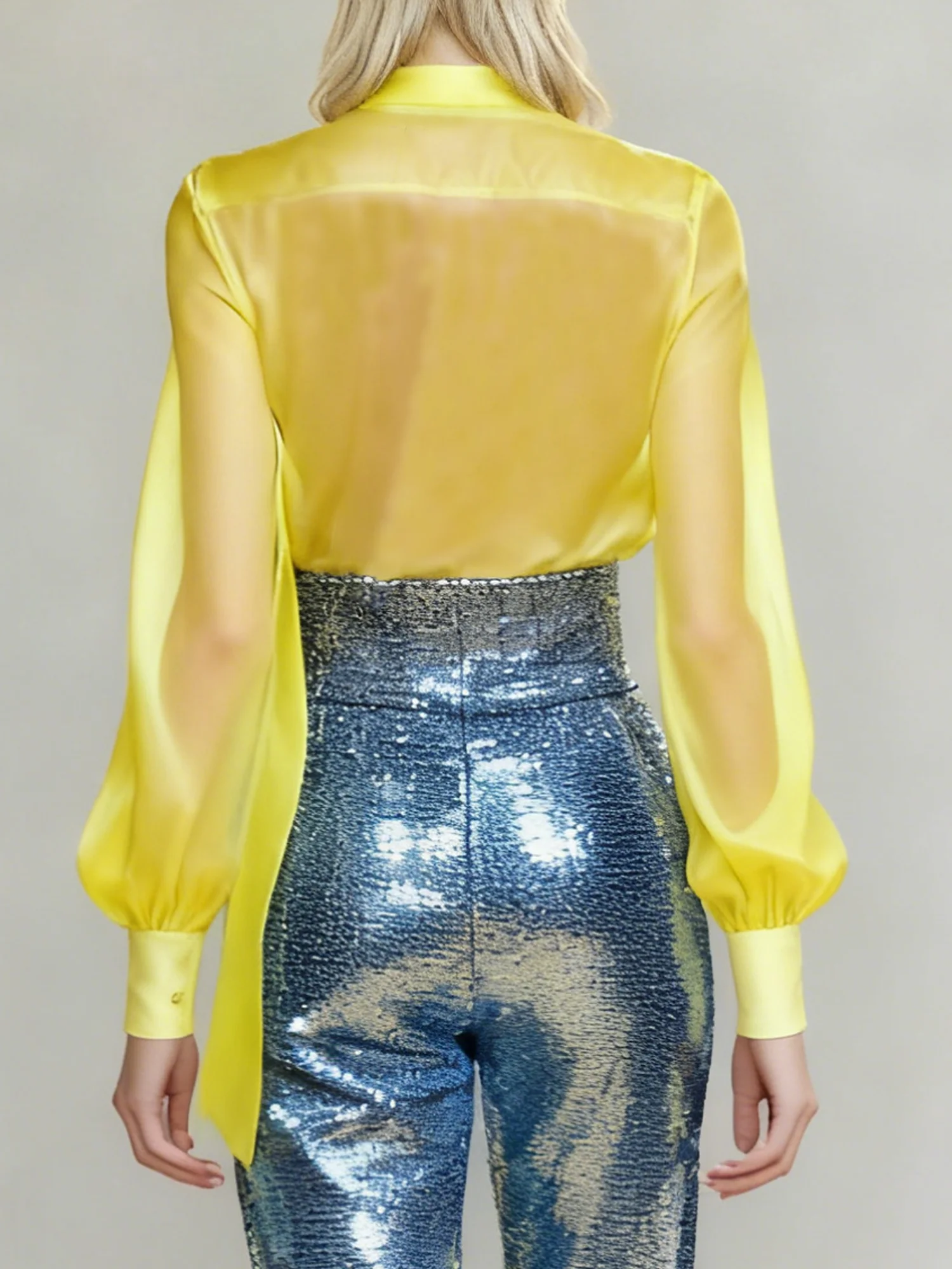 Elegant Plain 3D Floral Stand Collar Shirt