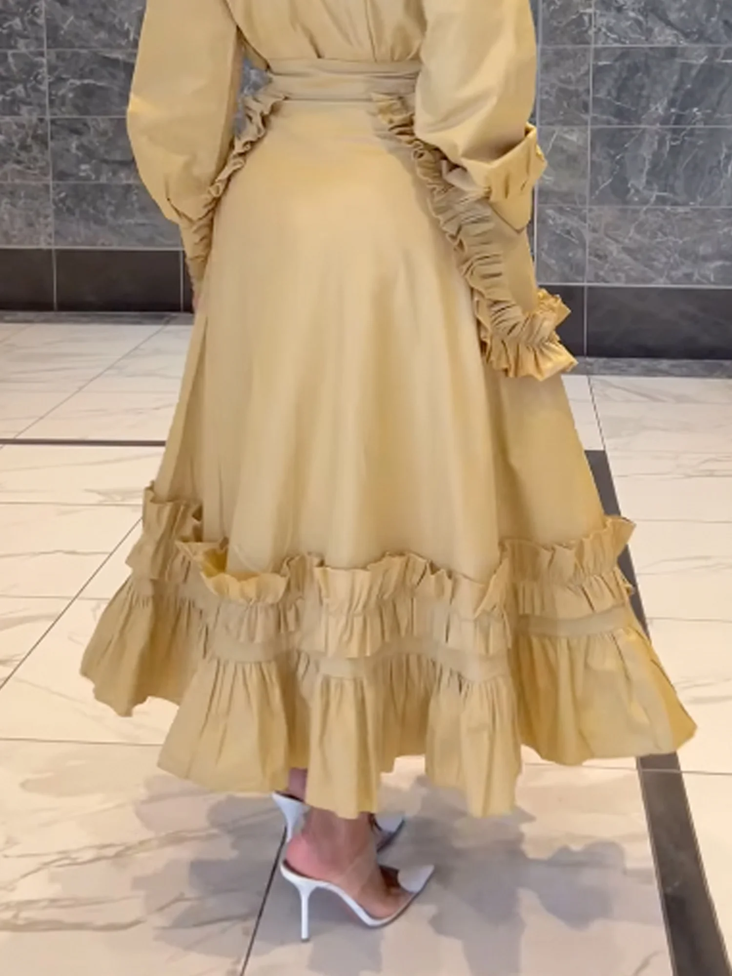 Elegant Asymmetric Plain Midi Skirt