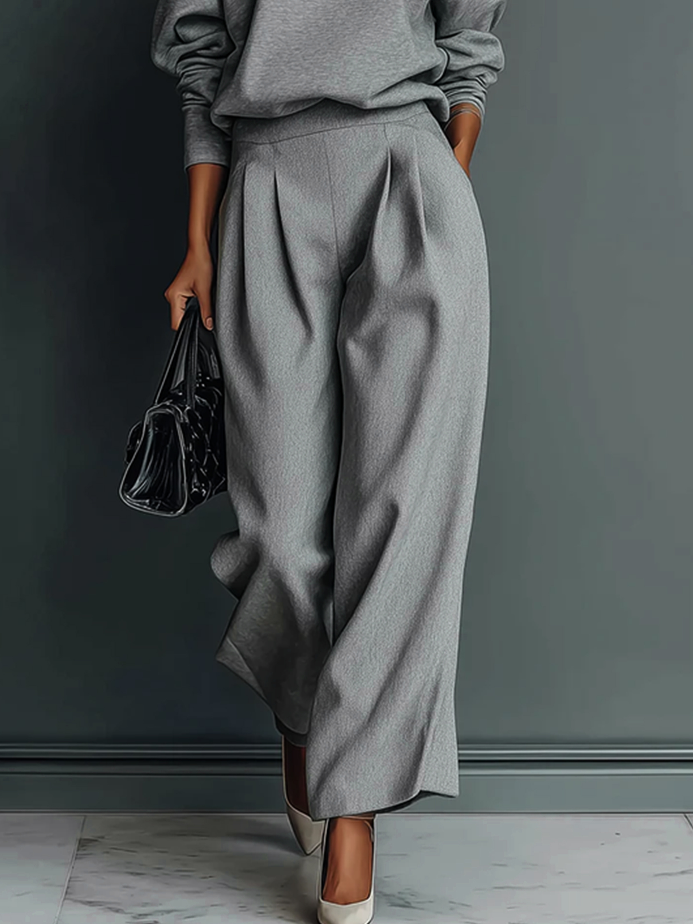 Casual Plain Straight Pants