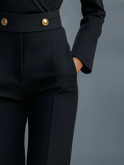 Urban Plain Pockets Straight Pants