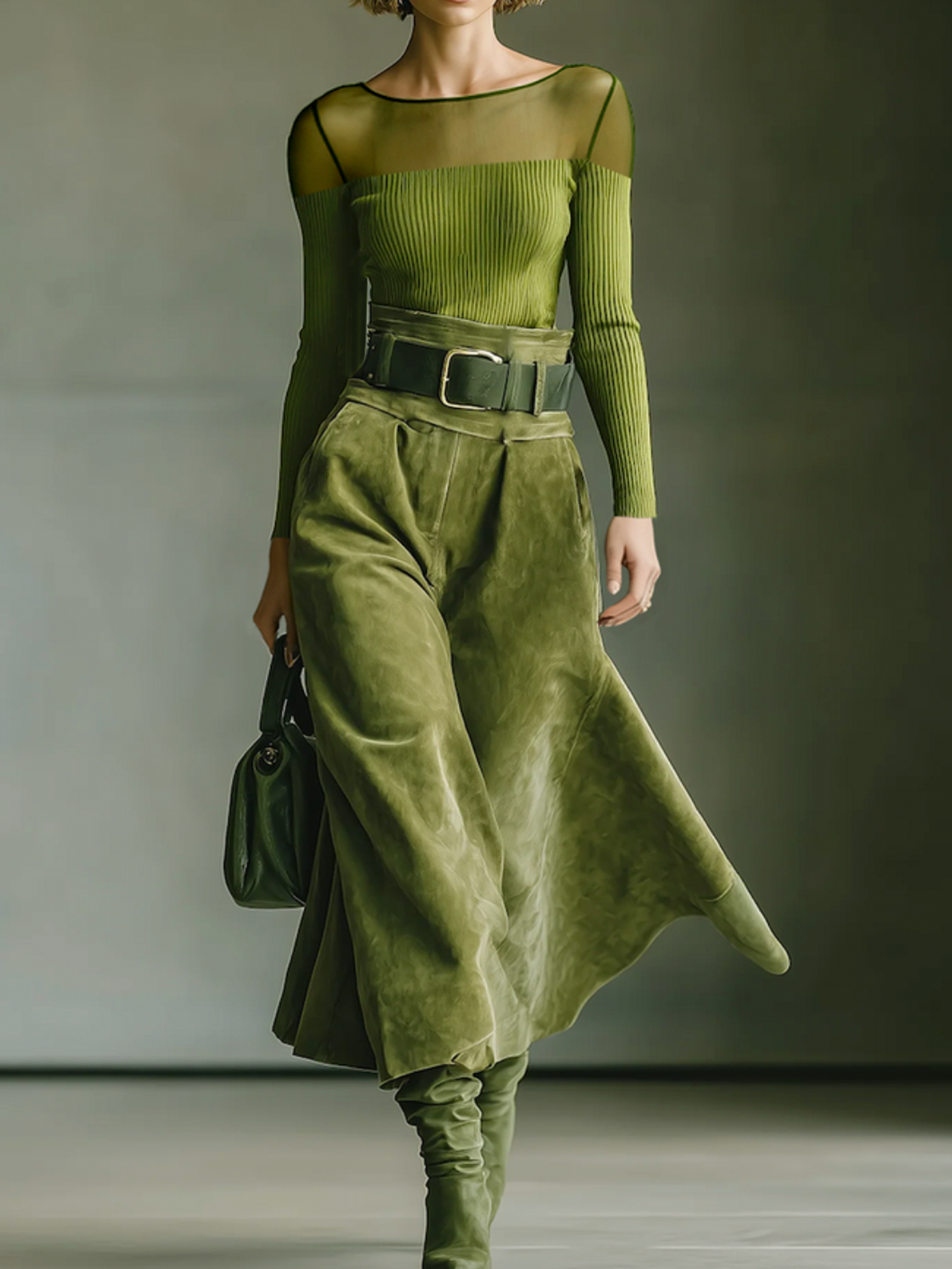 Elegant Plain Crew Neck Blouse