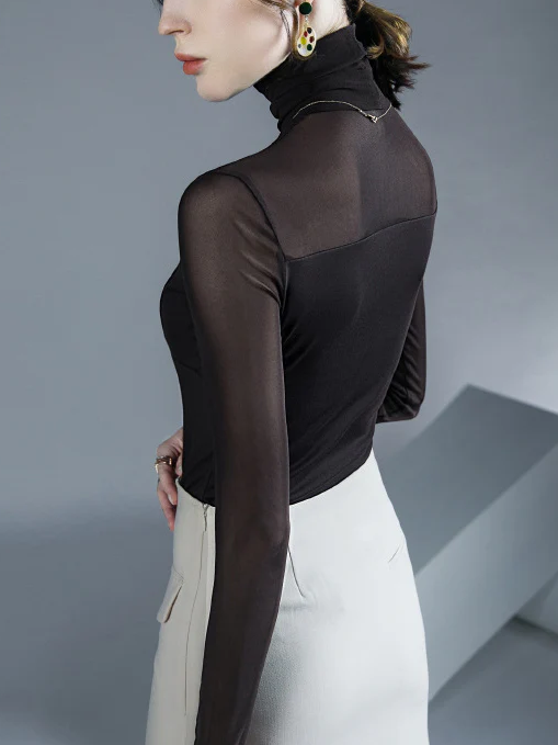 Knitted Urban Plain Split Joint T-shirt