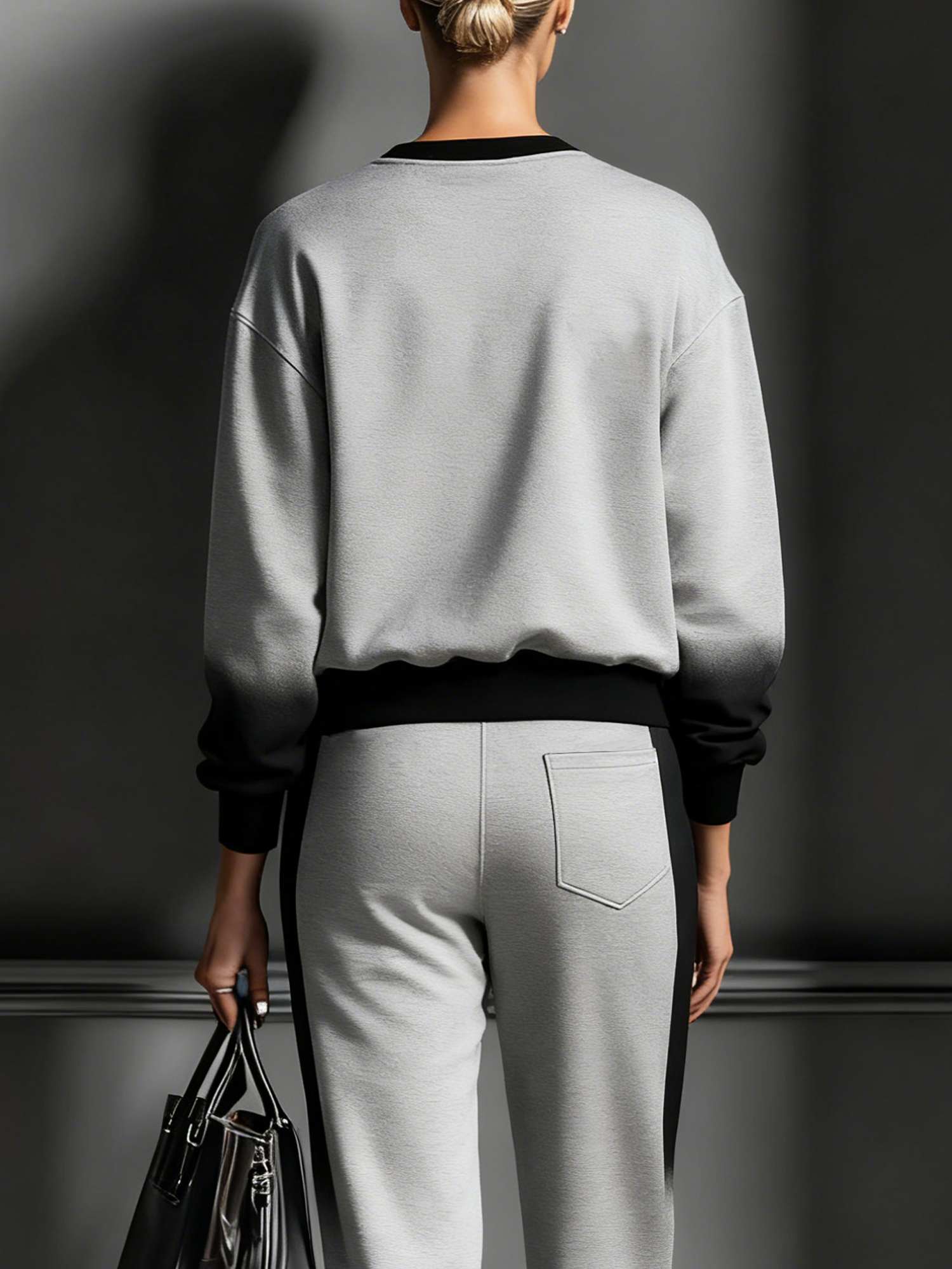 Casual Gradient Pattern Printing Crew Neck Sweatshirt