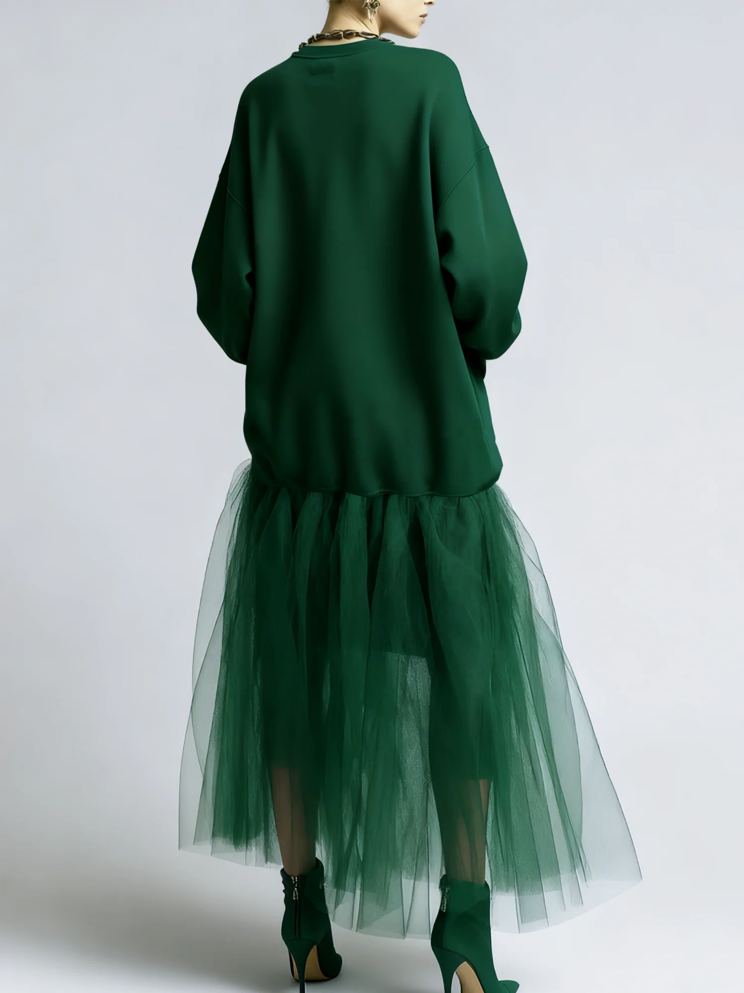 Urban Plain Crew Neck Maxi Dress