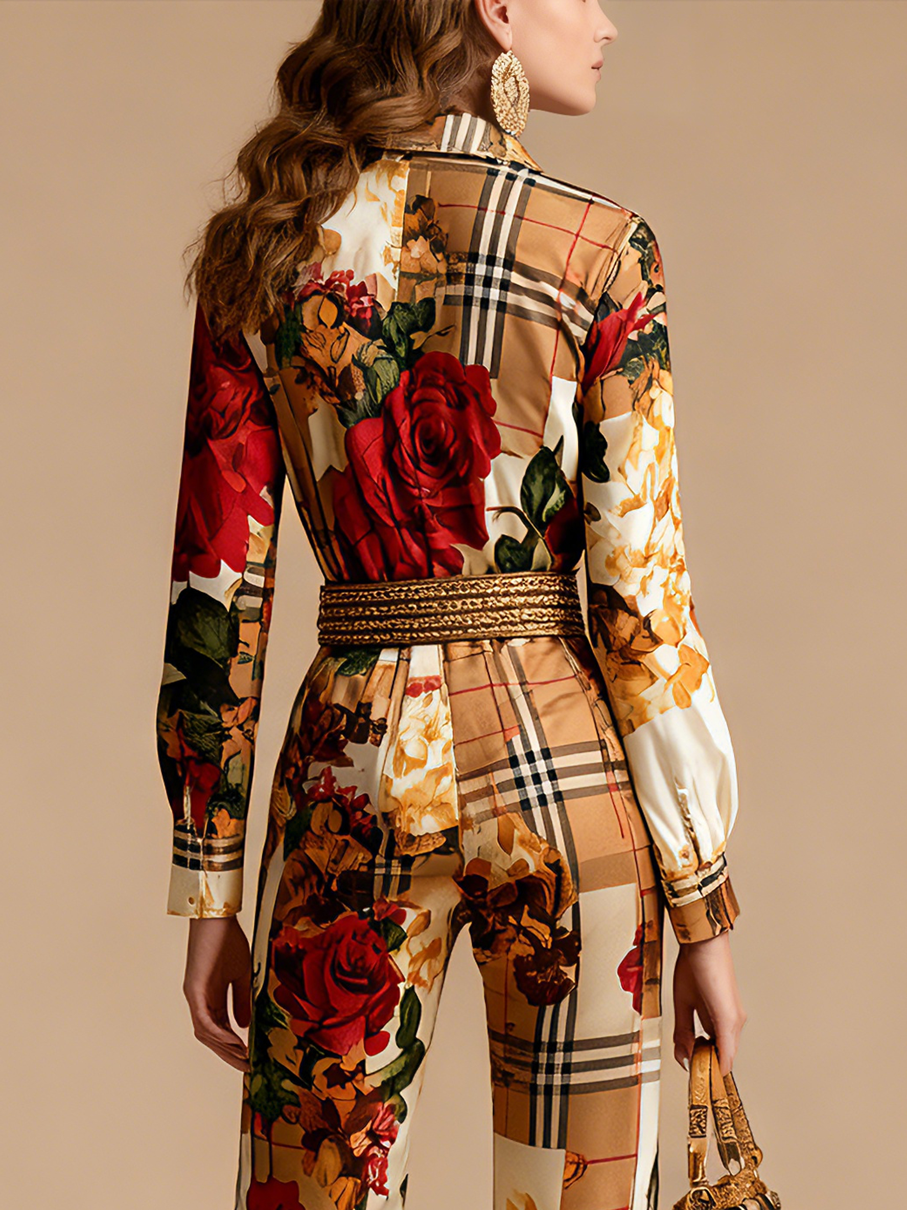 Satin Urban Floral Printing Shirt