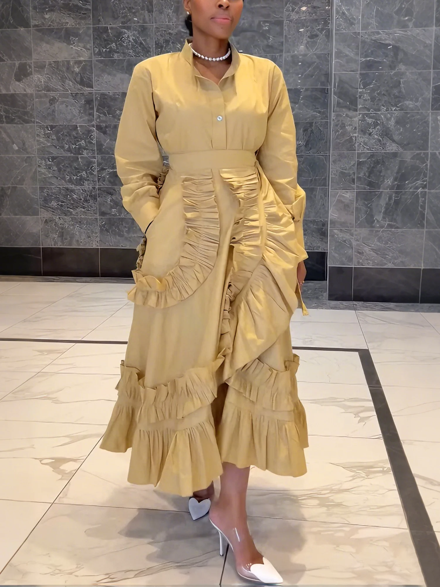 Elegant Asymmetric Plain Midi Skirt