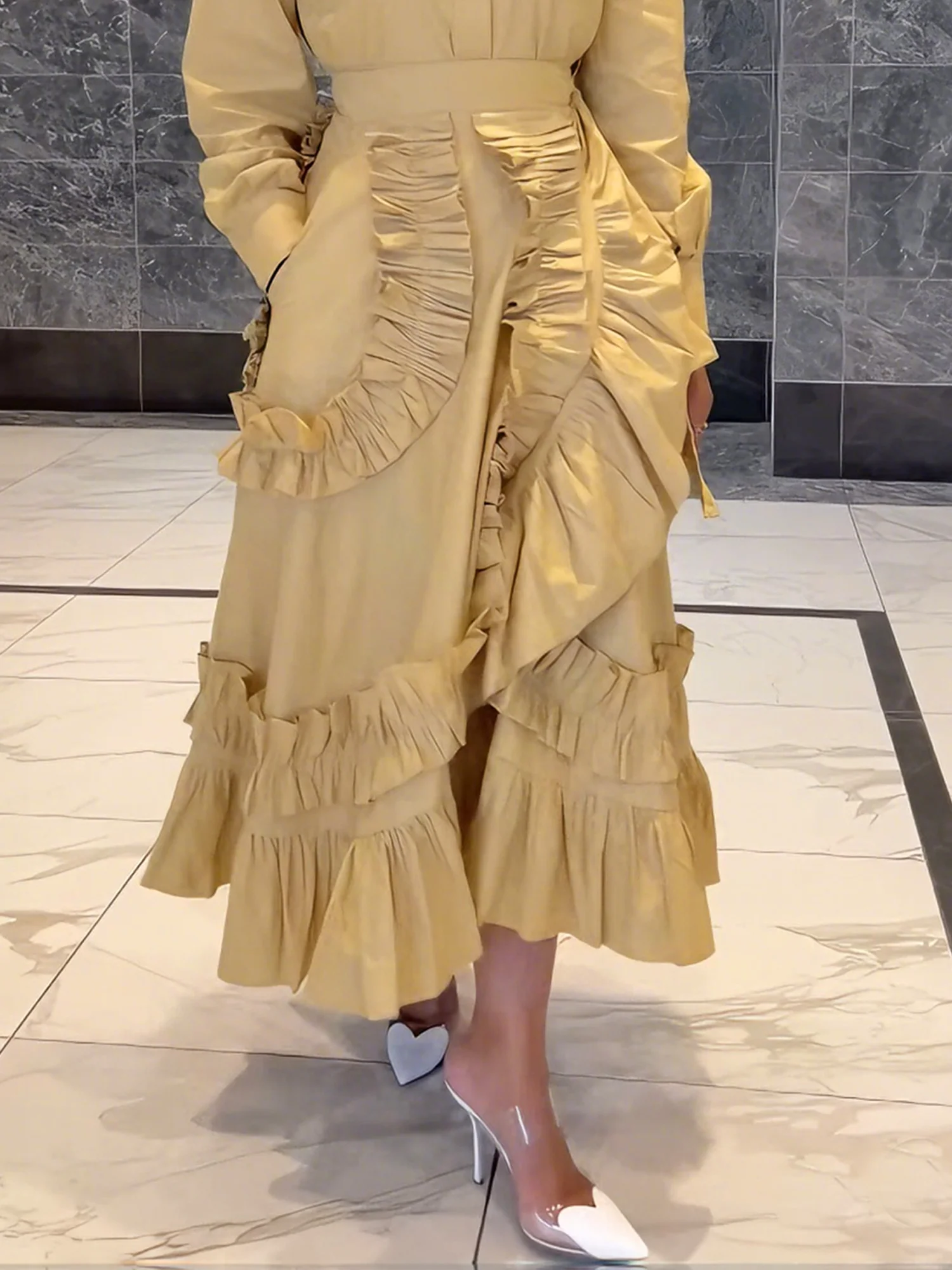 Elegant Asymmetric Plain Midi Skirt