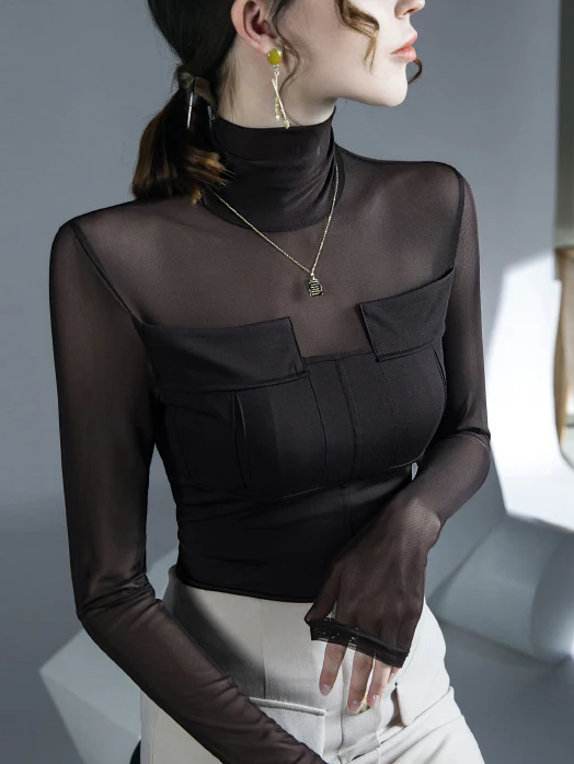 Knitted Urban Plain Split Joint T-shirt