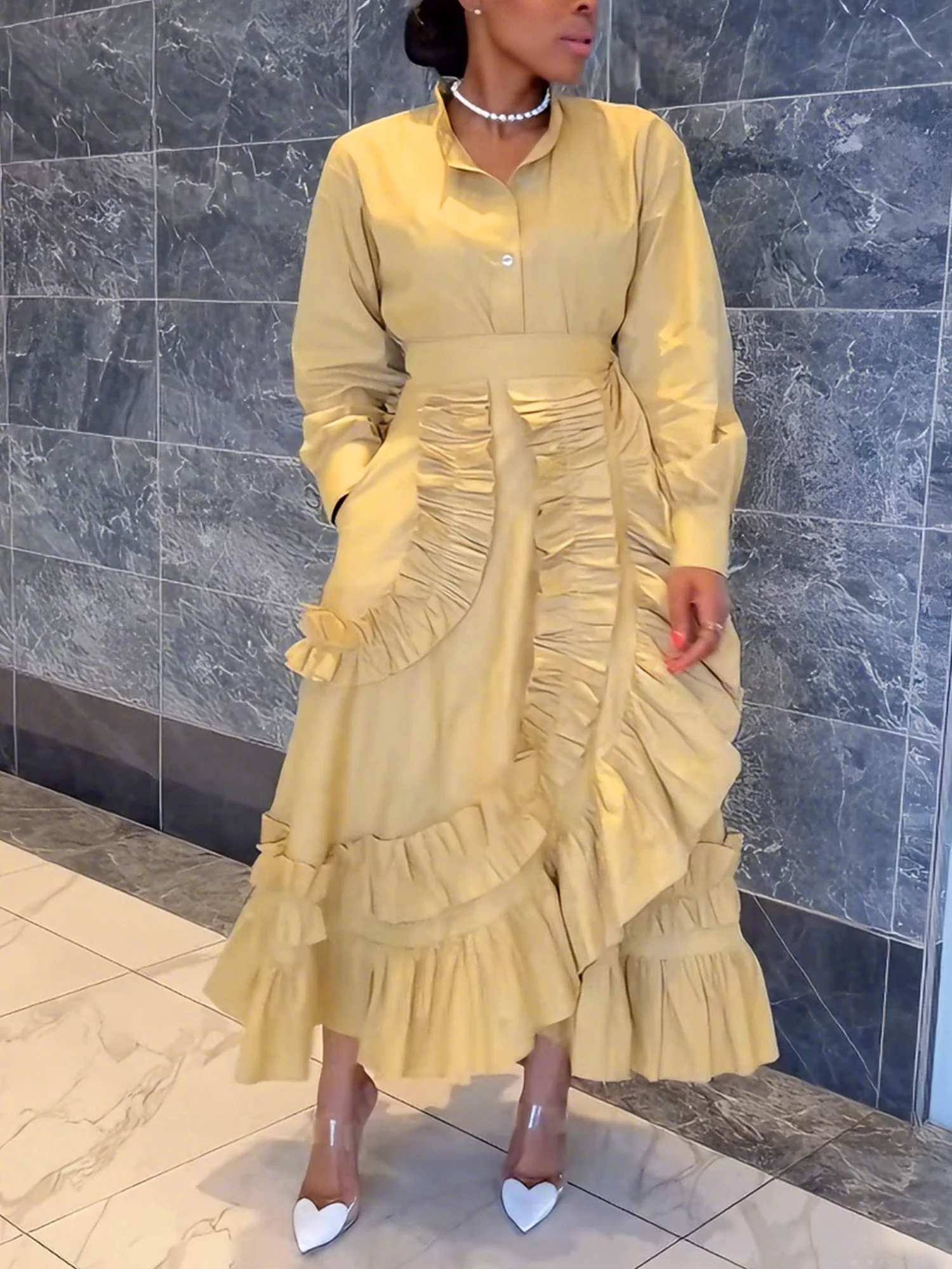 Elegant Asymmetric Plain Midi Skirt