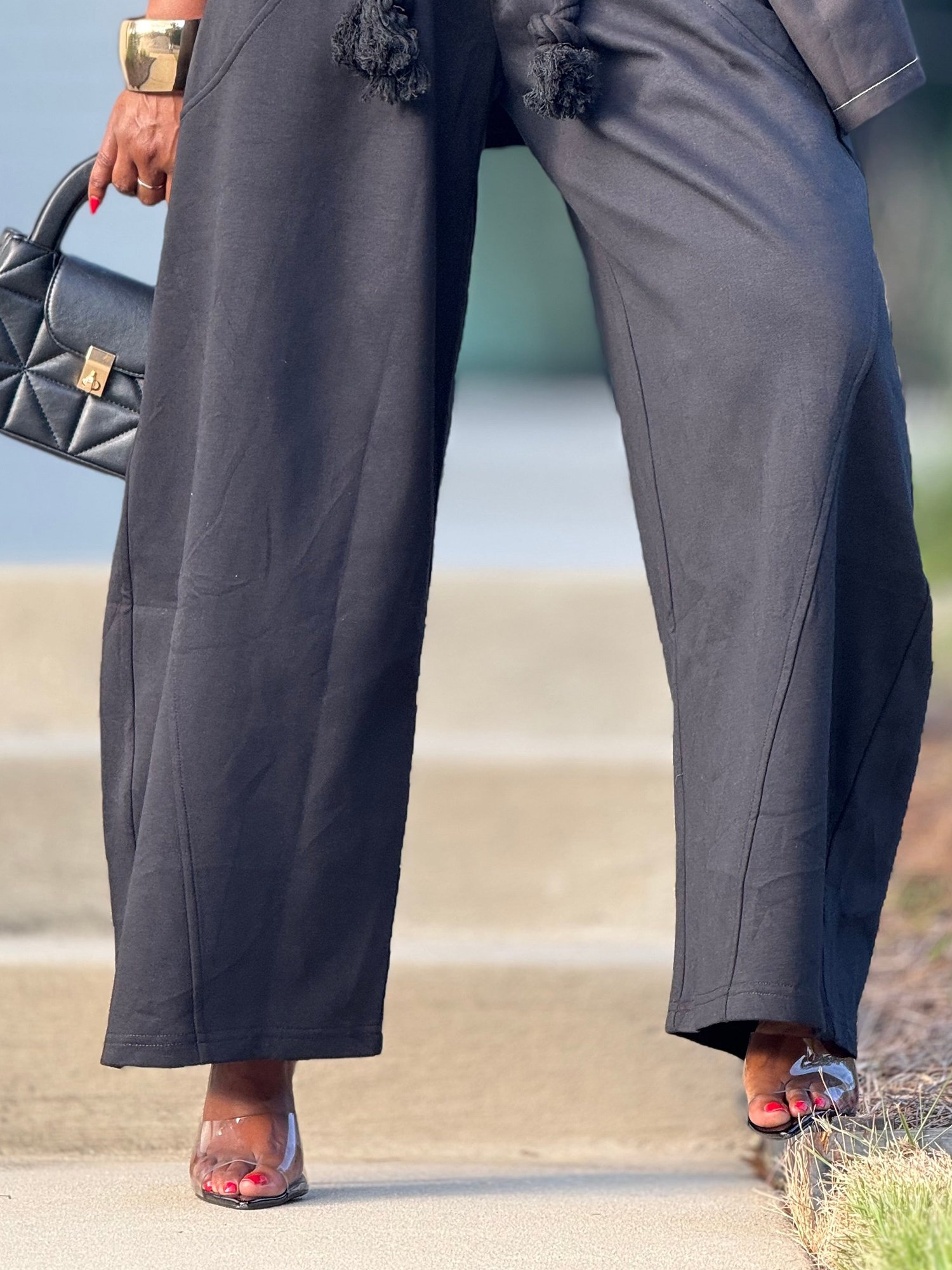 Urban Plain Fashion Pants With Belt