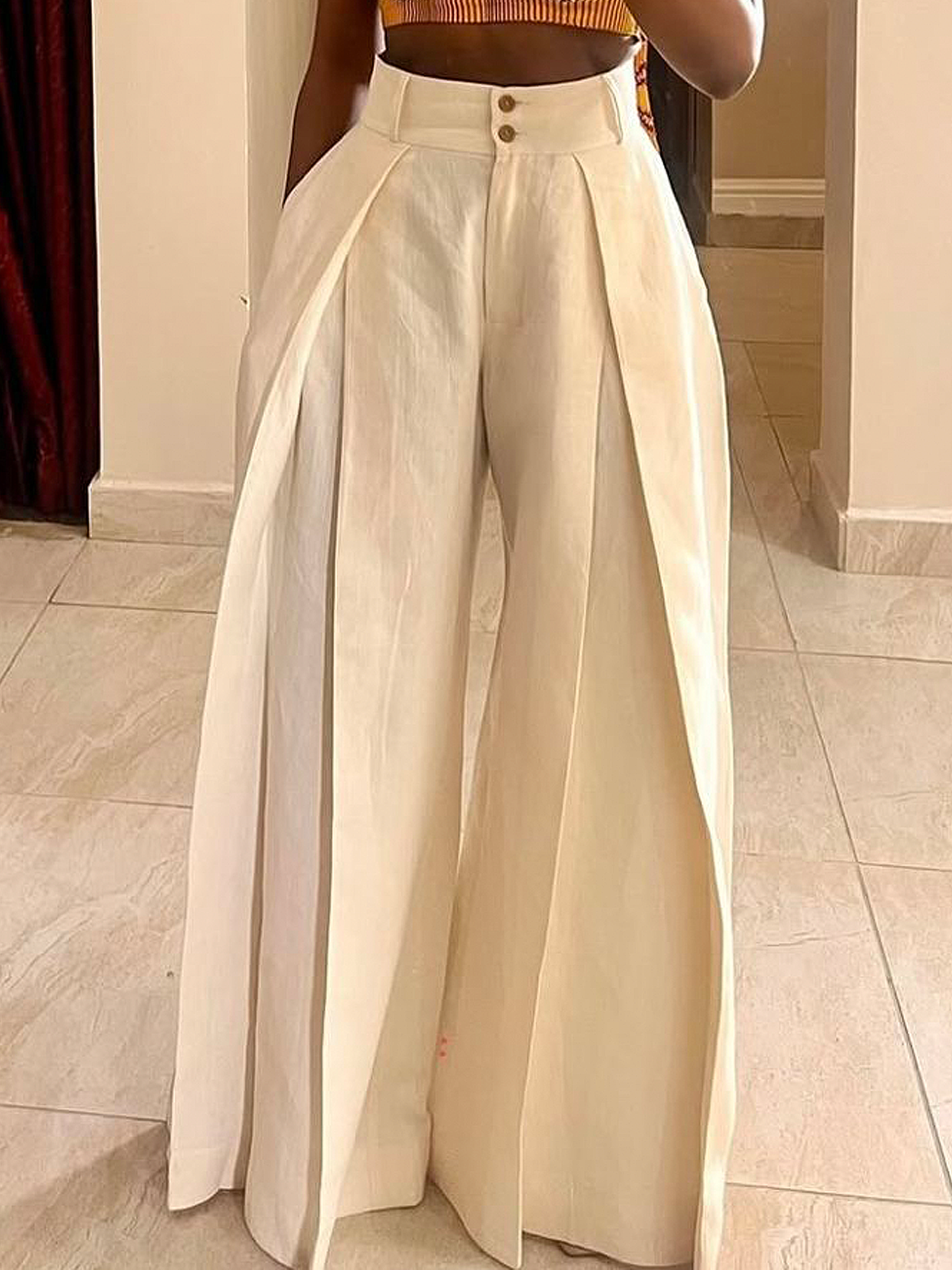 Urban Plain Wide Leg Pants