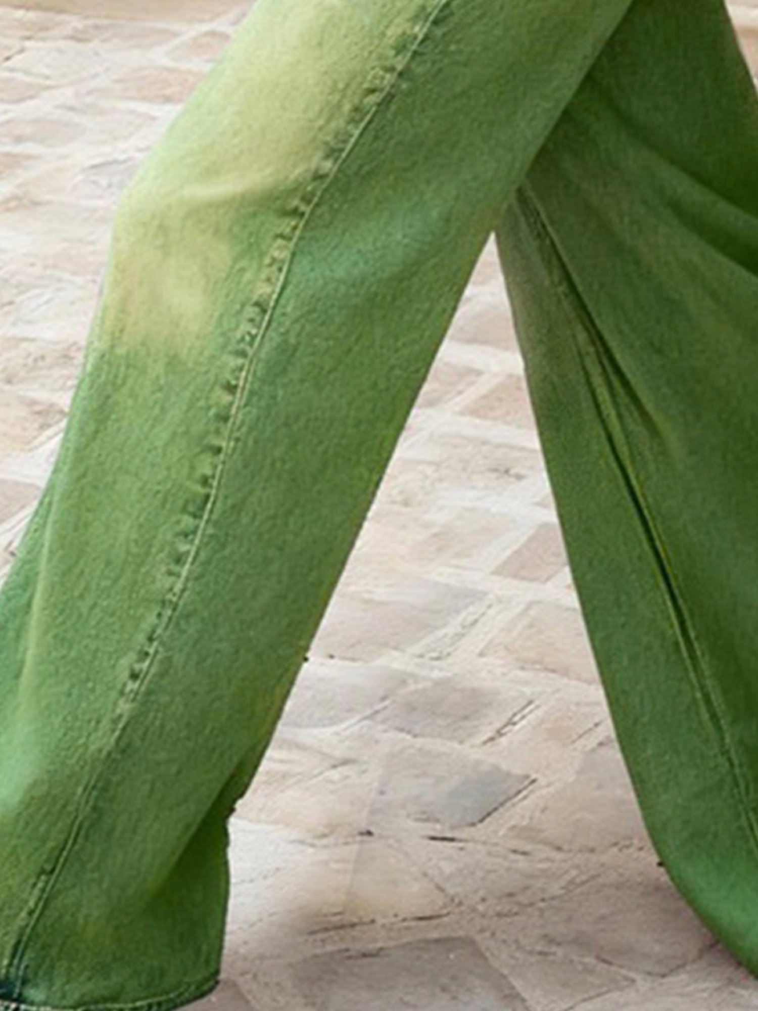 Plain Casual Loose Denim Jeans With Belt