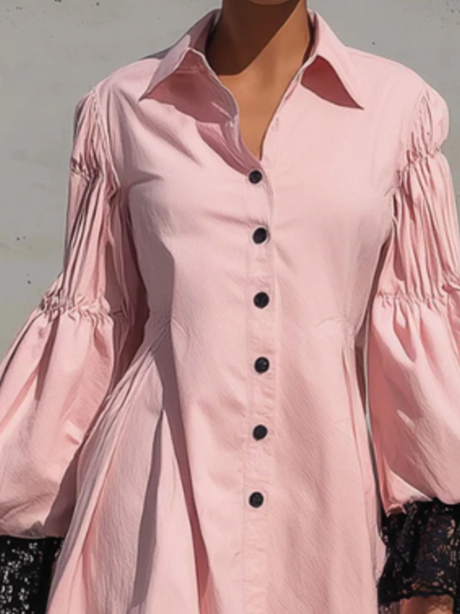 Urban Color Block Shirt Collar Mini Dress