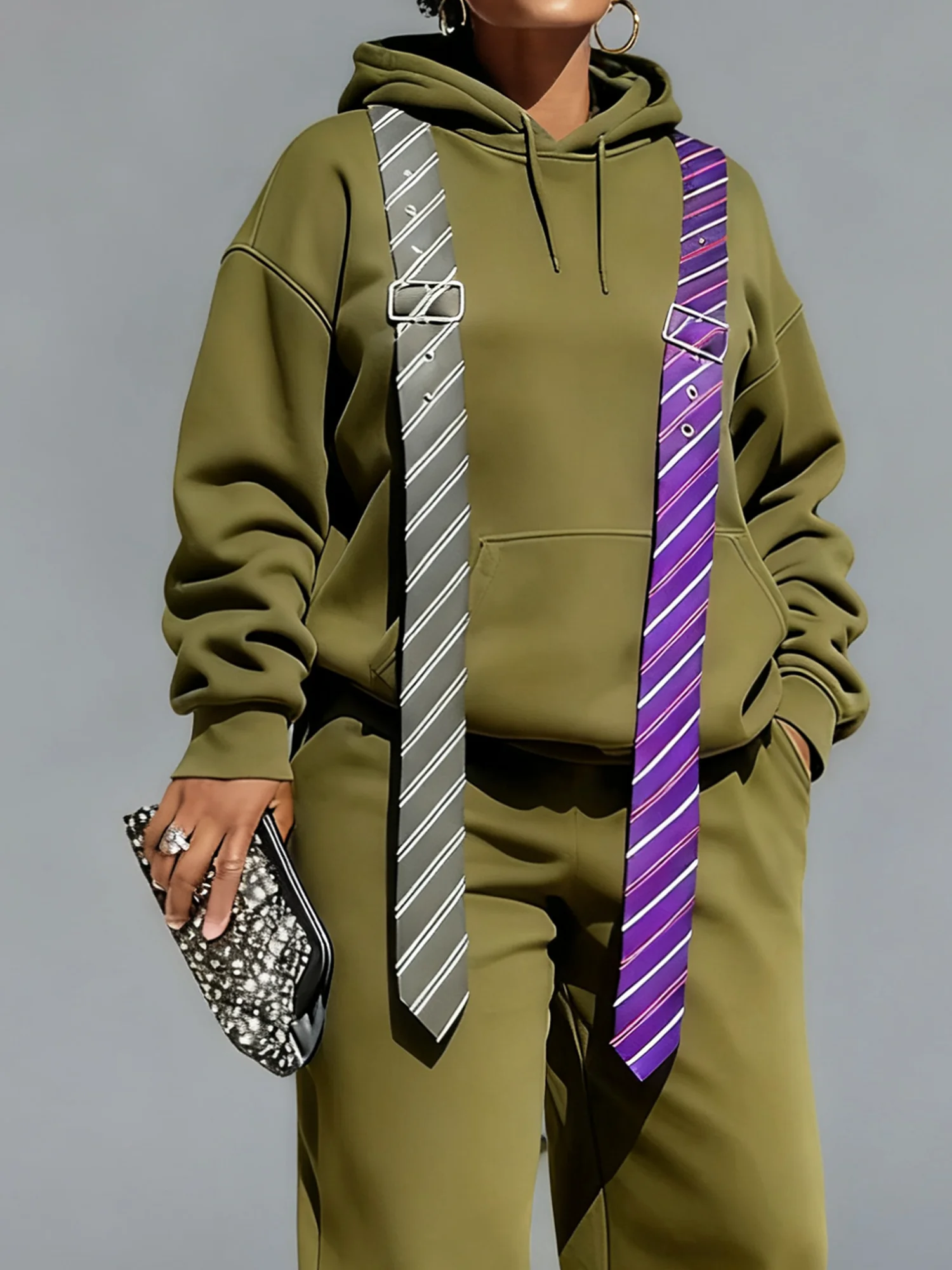 Casual Striped Loosen Hoodie