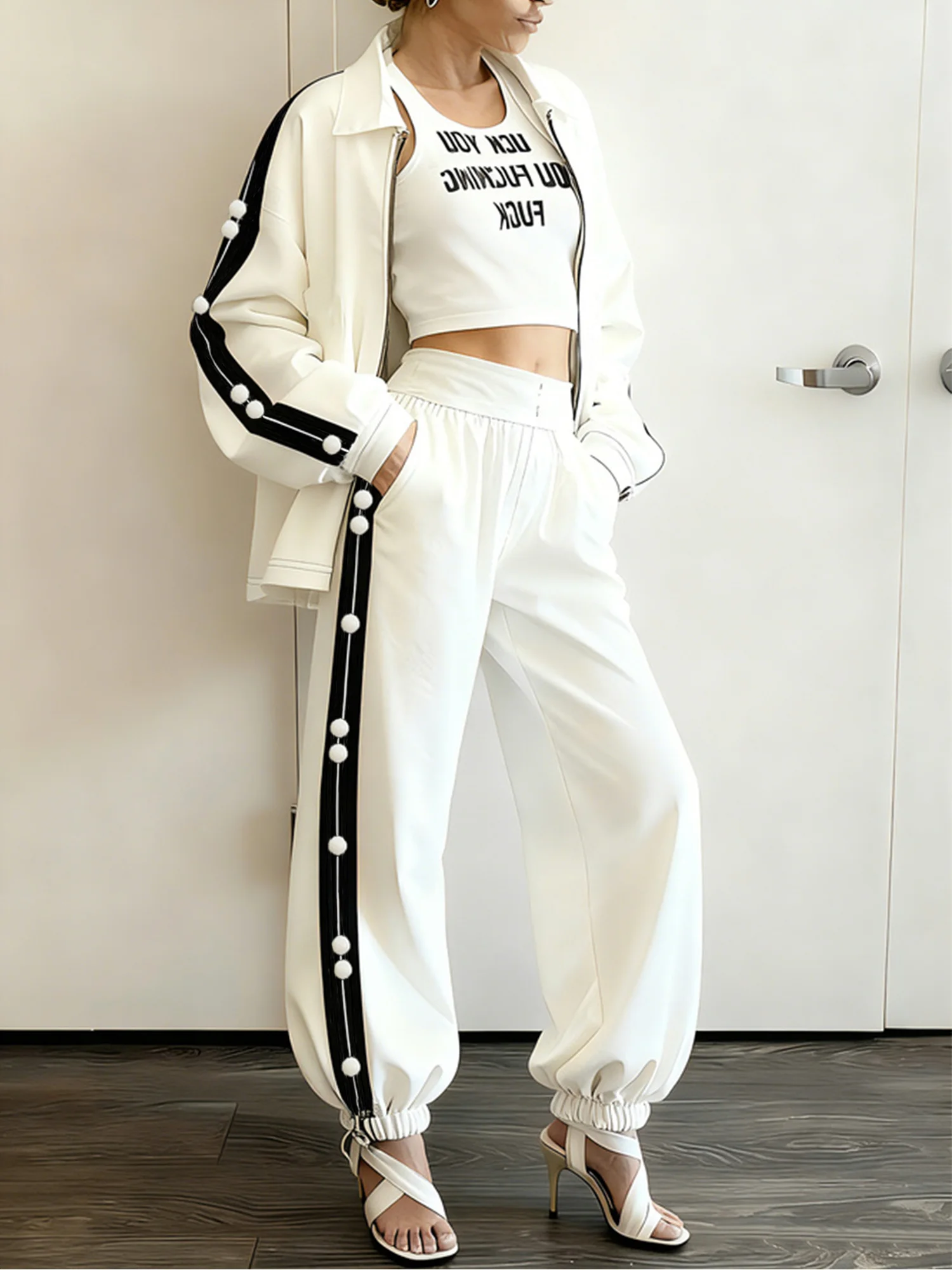 Casual Color Block Shawl Collar Jacket