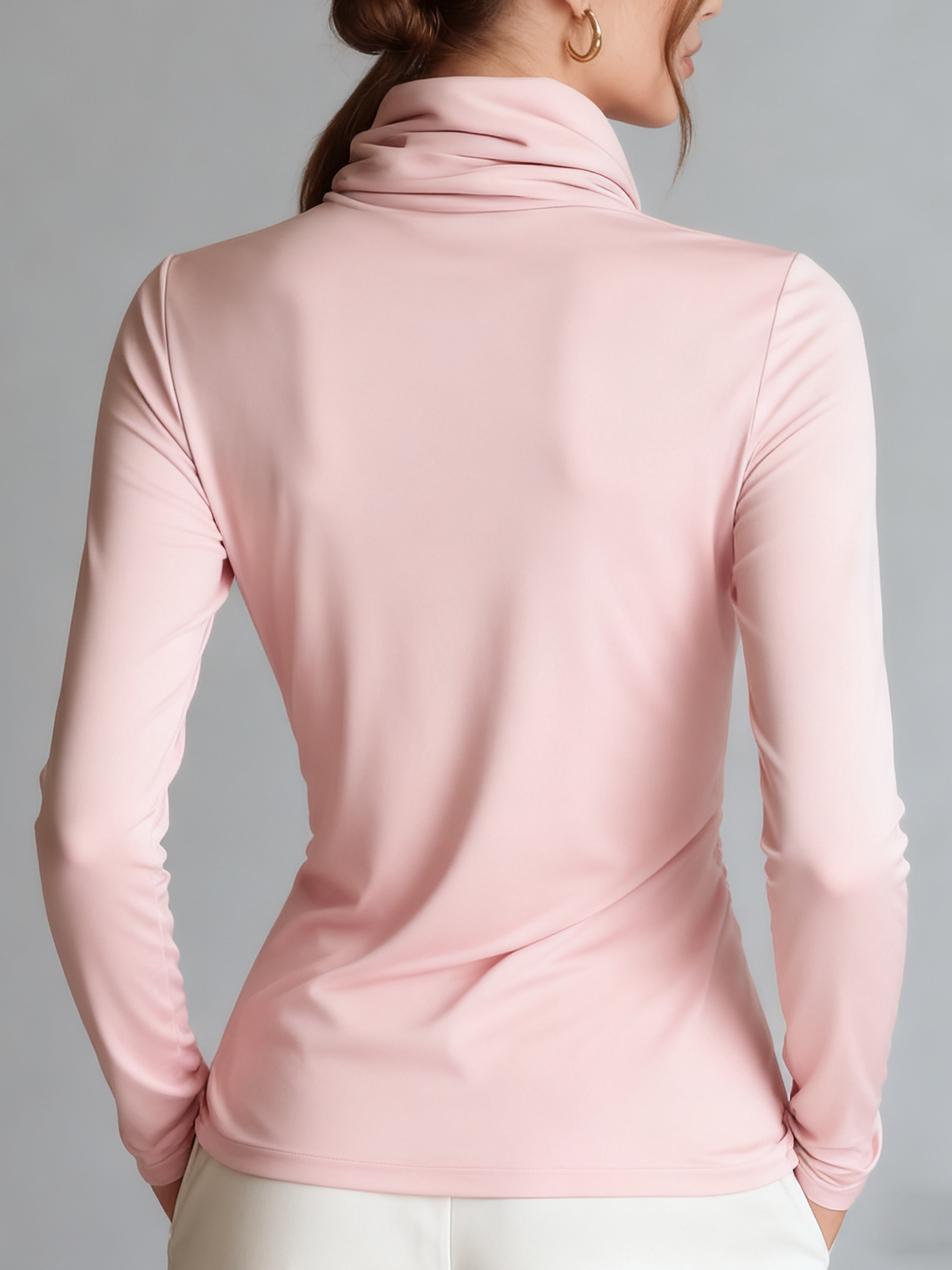 Casual Plain Irregular Craftsmanship Cowl Neck Blouse