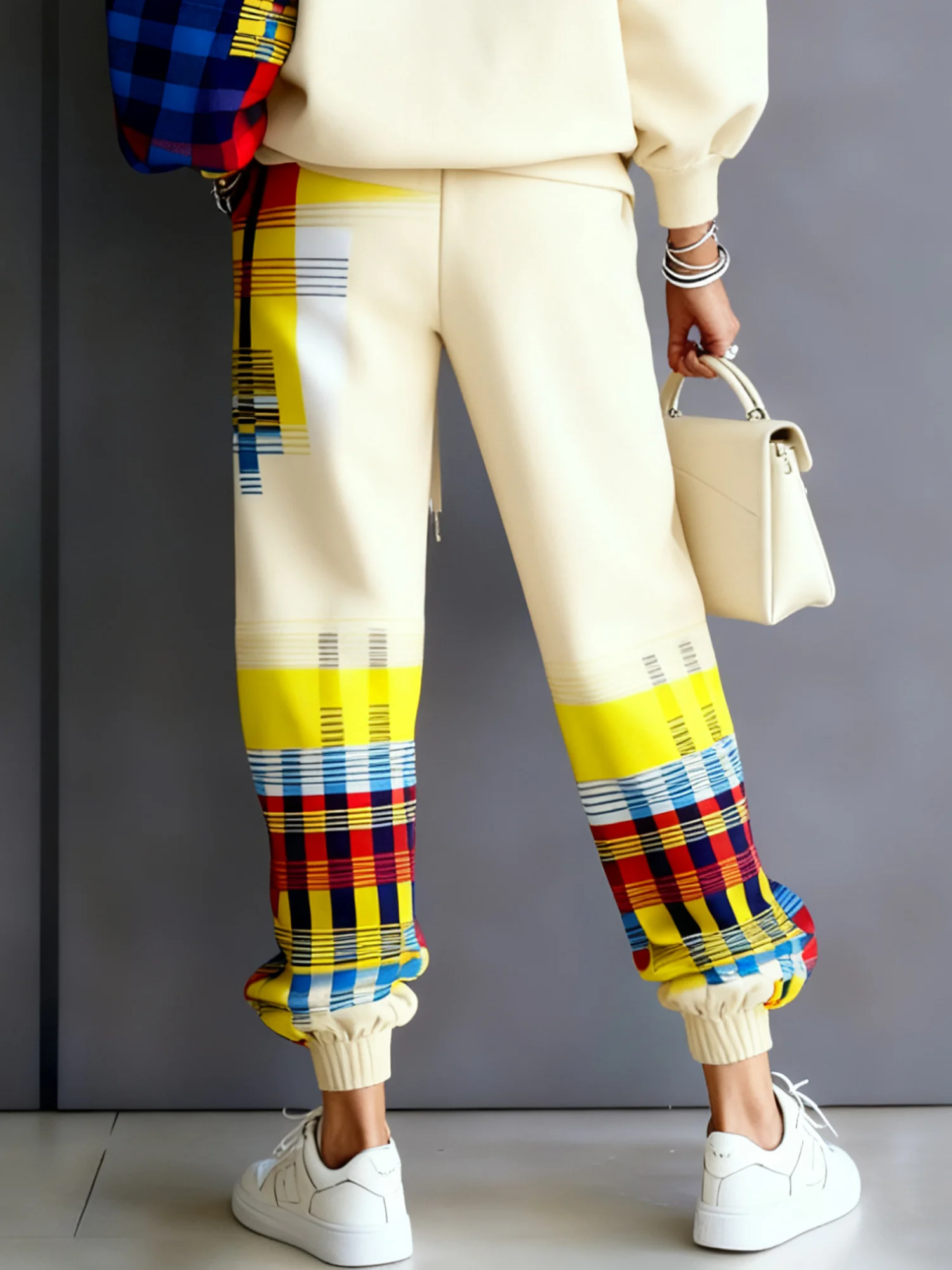 Casual Geometric Ankle Banded Pants Sweatpants & Joggers