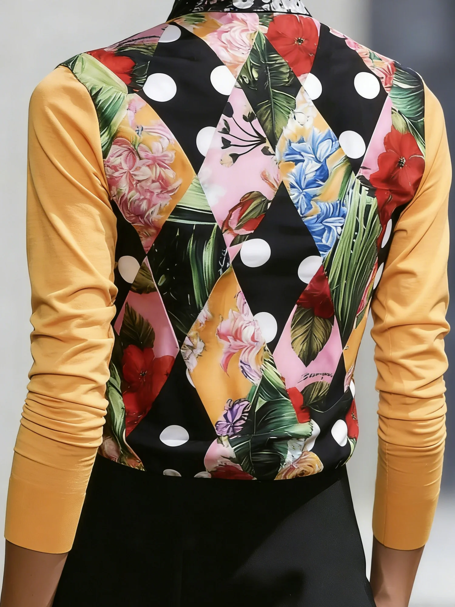 Urban Floral Shirt Collar Blouse