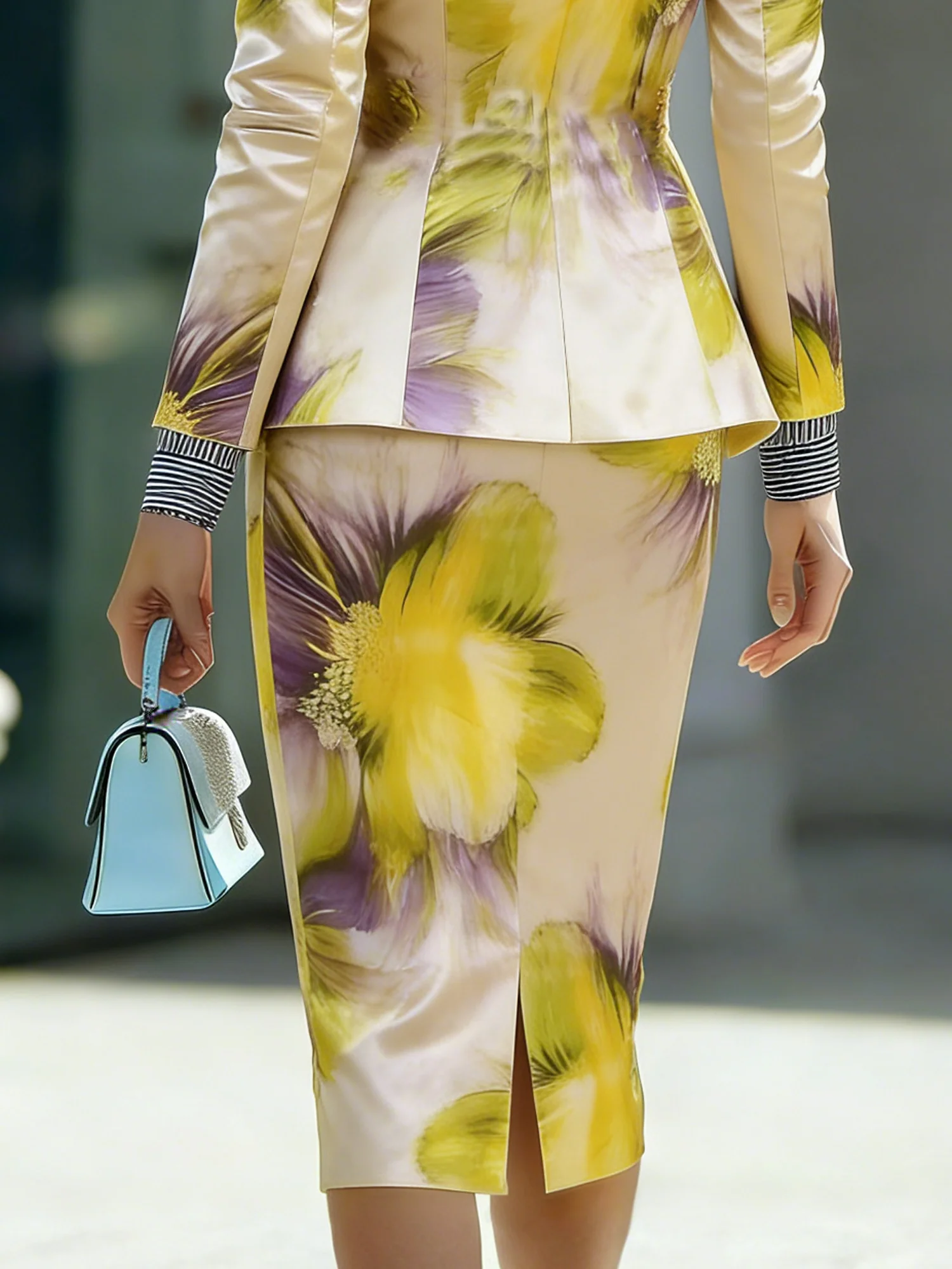 Elegant Floral Midi Skirt