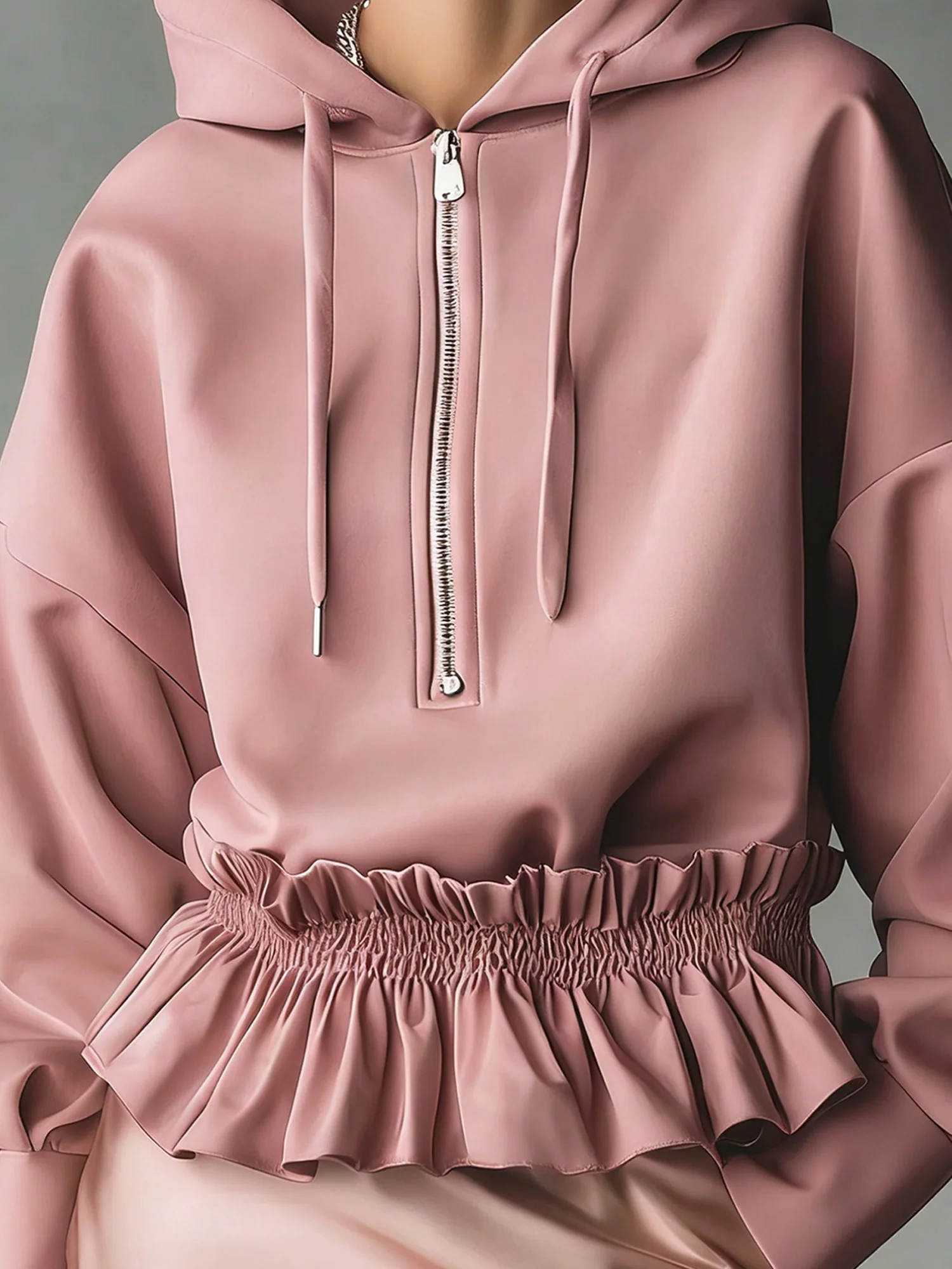 Casual Plain Scramble  Raglan Sleeves Hoodie