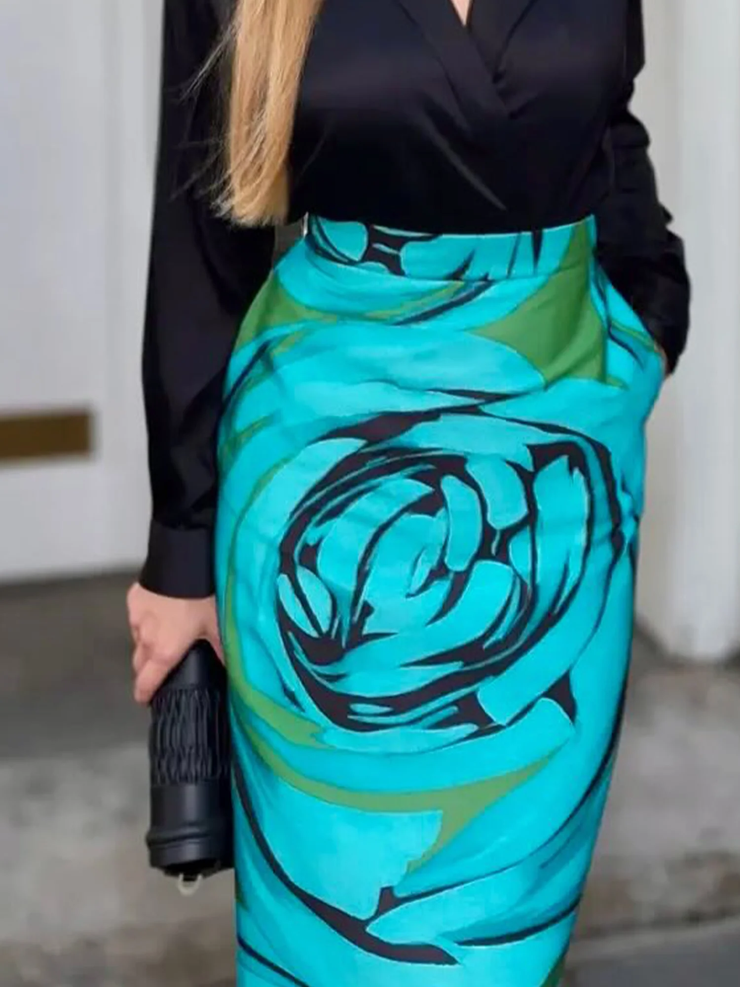 Elegant Printing Floral Midi Skirt