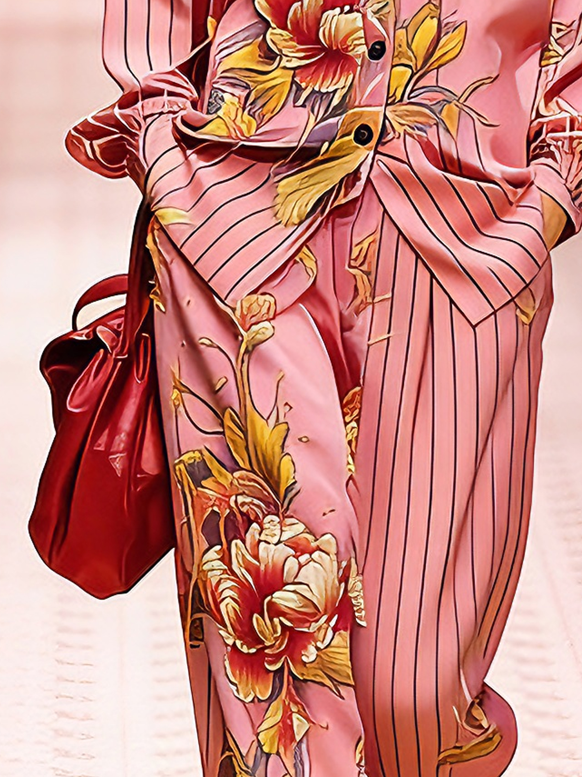 Casual Floral Straight Pants