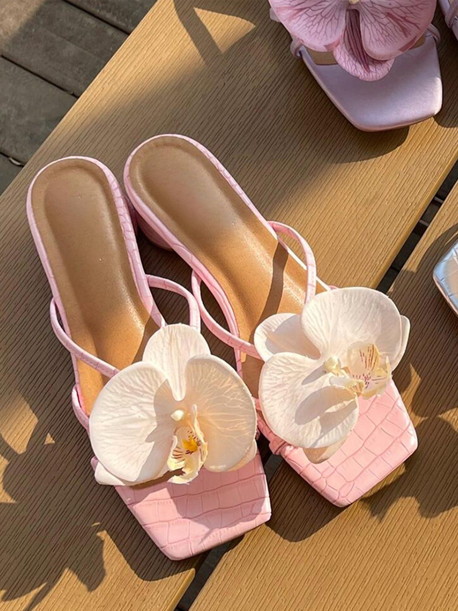 Floral Summer Vacation Slide Sandals