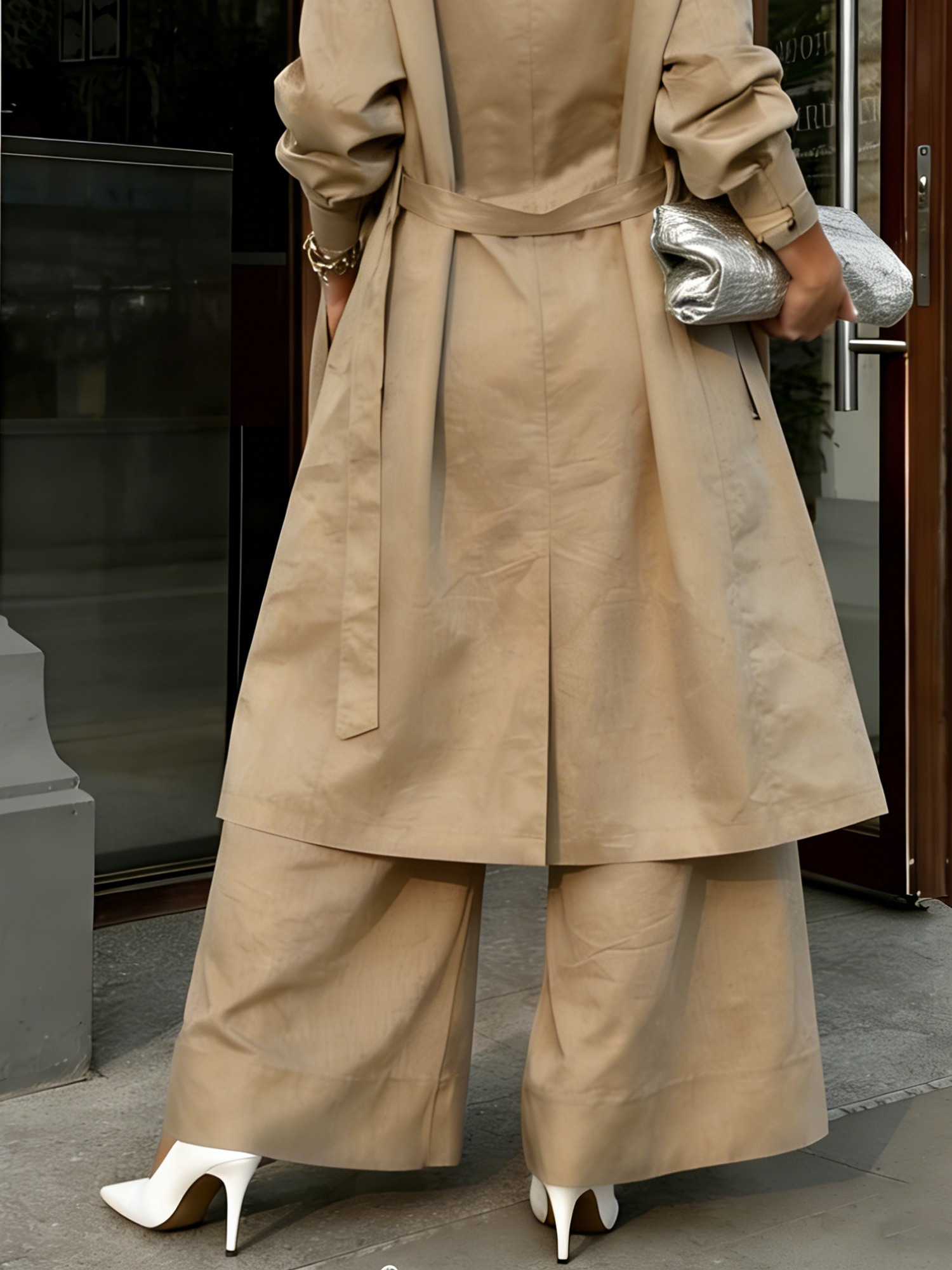 Casual Plain Wide Leg Pants